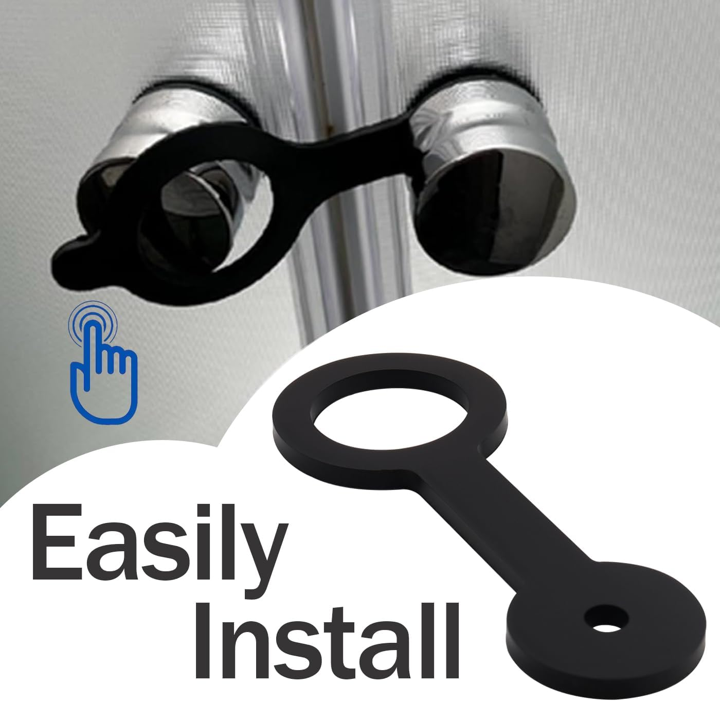 Bestgle 5 Pcs RV Shower Door Travel Latch Strap, 4.5" Silicone RV Camper Bathroom Door Security Lock Straps RV Shower Door Buckle Fit Shower Doors of Camper Travel Trailer Motorhome Third Wheel