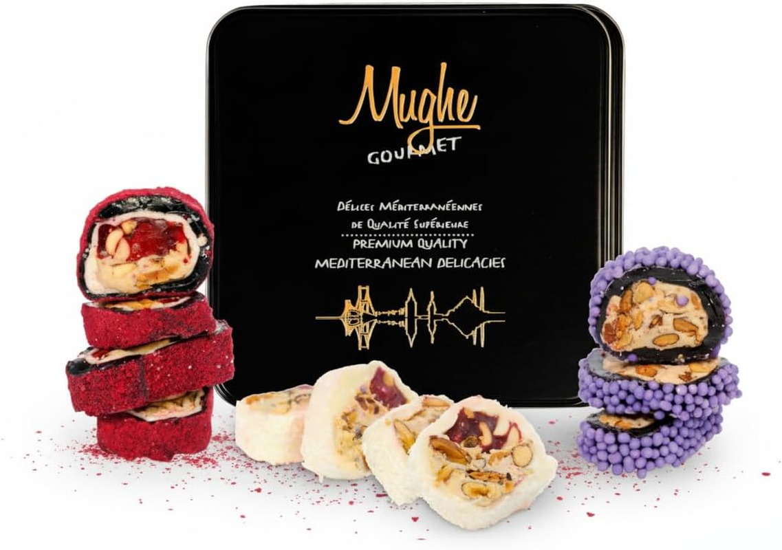 Mughe Gourmet Creamy Crunch Turkish Delight with Premium Nuts - 350G Lokum in Metal Gift Box - Authentic Snack & Dessert image number 6