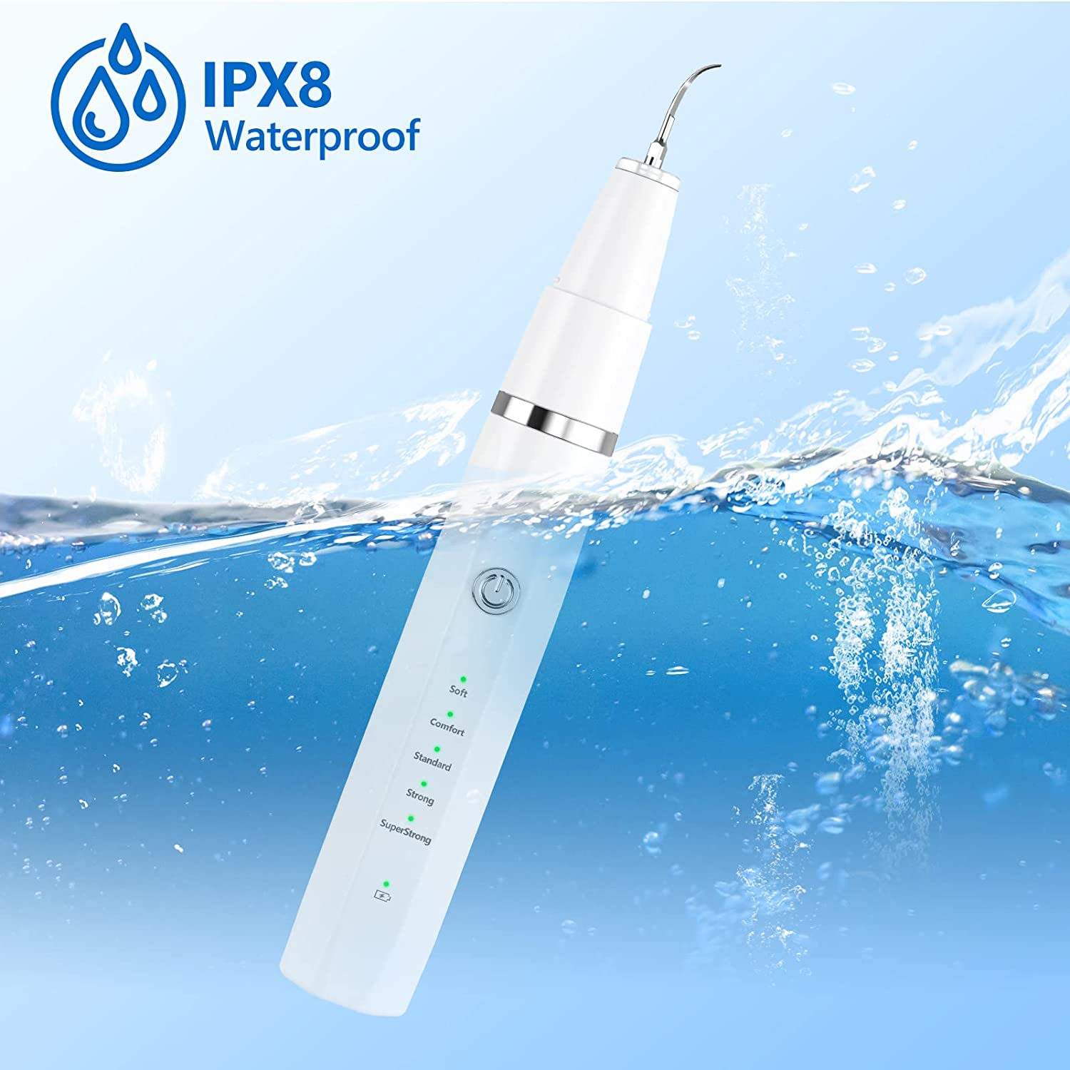 Ni-Shen Dog Plaque Remover for Teeth，Pet Ultrasonic Tooth Cleaner，Teeth Cleaning Kit -Tartar Remover for Teeth Stains for Dogs and Cats (White) image number 1