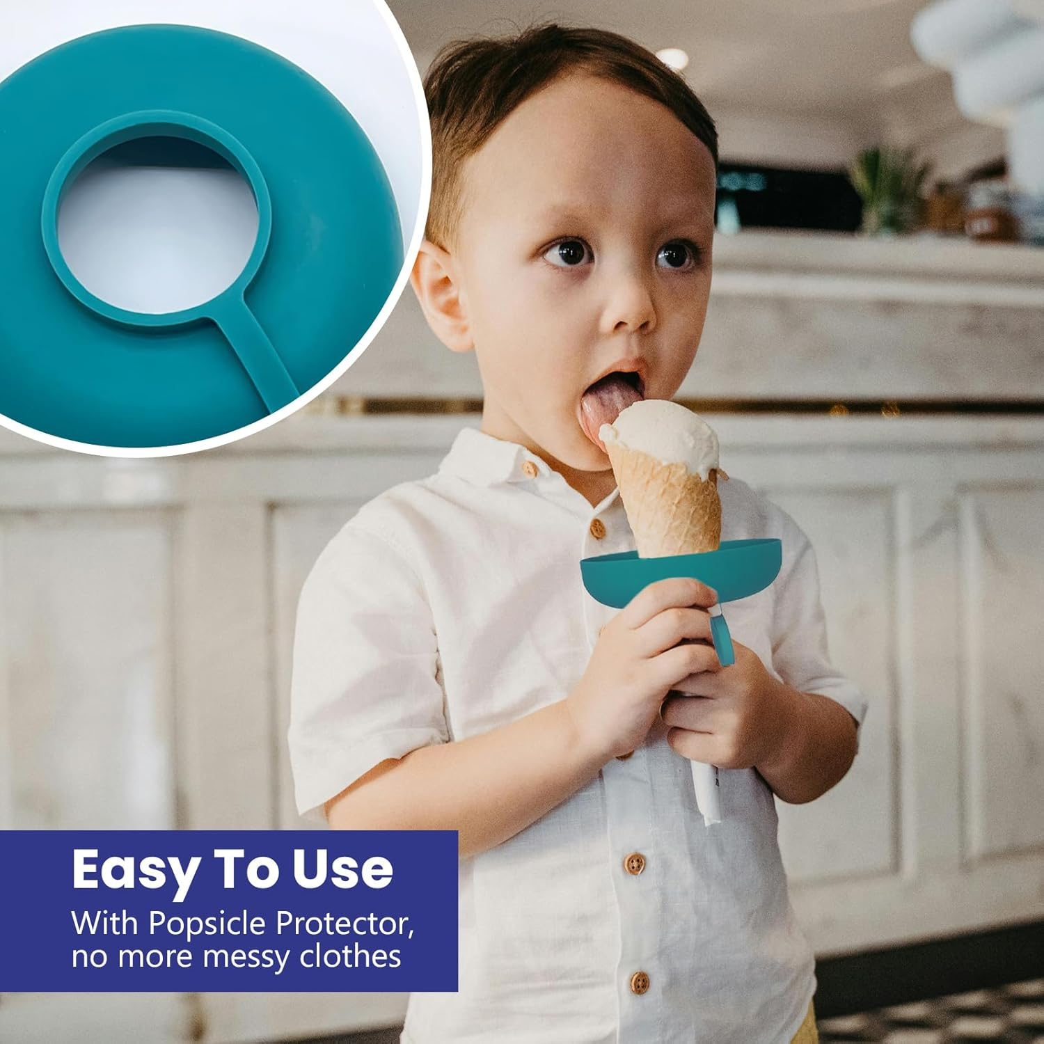 4Pcs Drip Free Popsicle Holder Mess-Free Ice Pop Stick - Freeze Ice Popsicle Molds and ICY Pole Stick Food Grade Silicone Reusable No Drip Popsicle for Summer Days image number 1