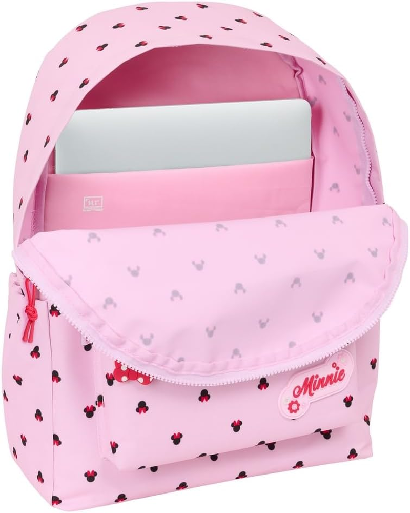 Safta MINNIE MOUSE NAIVE - Laptop Backpack 14.1 Inches, Ideal for Young People of Different Ages, Comfortable and Versatile, Quality and Resistance, 31 X 13 X 43 Cm, Light Pink, M, Casual, Light Pink, image number 3