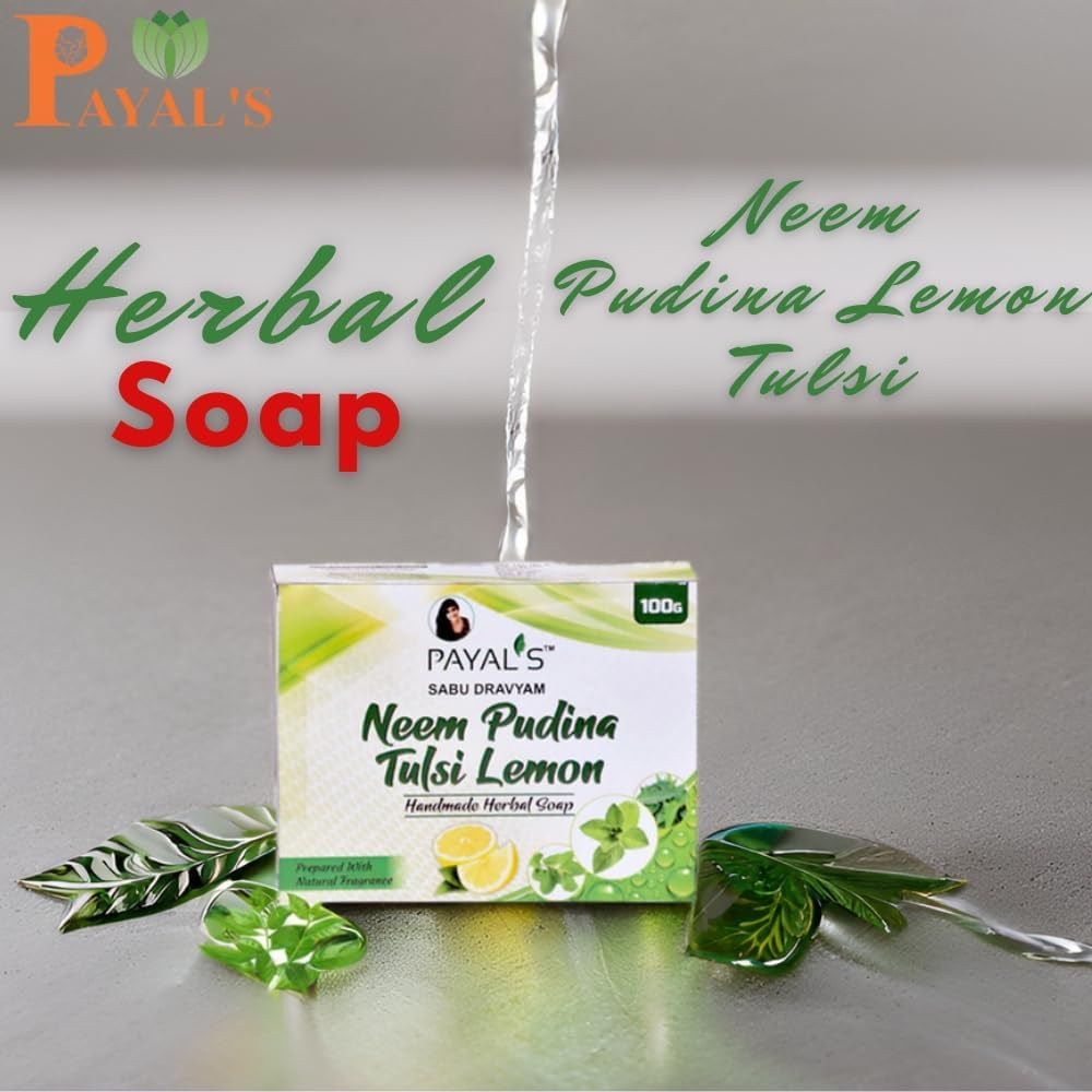 Payal'S Herbal Soap - Neem Pudina Tulsi Lemon 100G image number 1