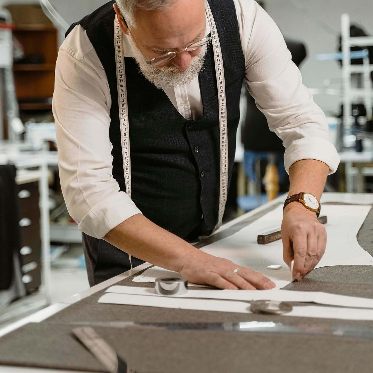 Body Measuring Tape, 2PCS White 60Inch/150Cm Soft Tape Measure for Body, Dual Sided Body Tape Measure for Sewing Tailor image number 1