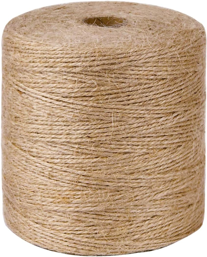 Perkhomy Natural Jute Twine 600 Feet Long Twine String for Crafts Gift Wrapping Packing Gardening Wedding Decor (Brown 2Mm * 600Feet) (600)