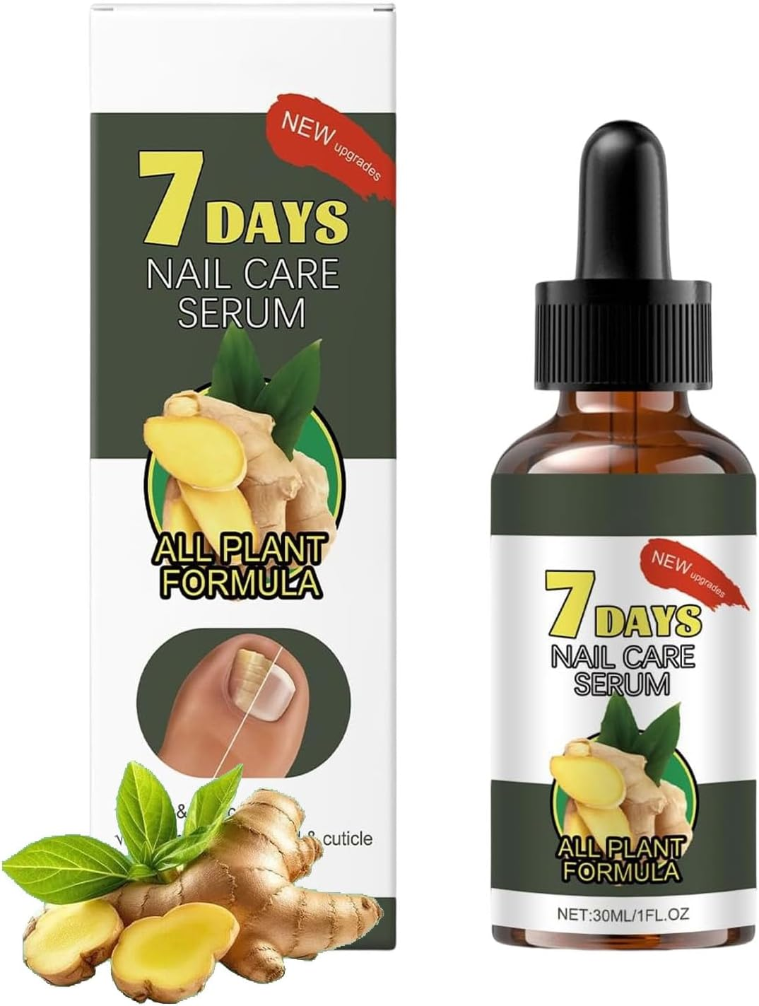 7-Day Nail Care Serum, Ginger Nail Treatment for Toenail and Fingernail for Thin, Nail Growth Serum Oil, Nail Strengthener for Damaged Nails, Restoring Healthy Nails (5PCS)