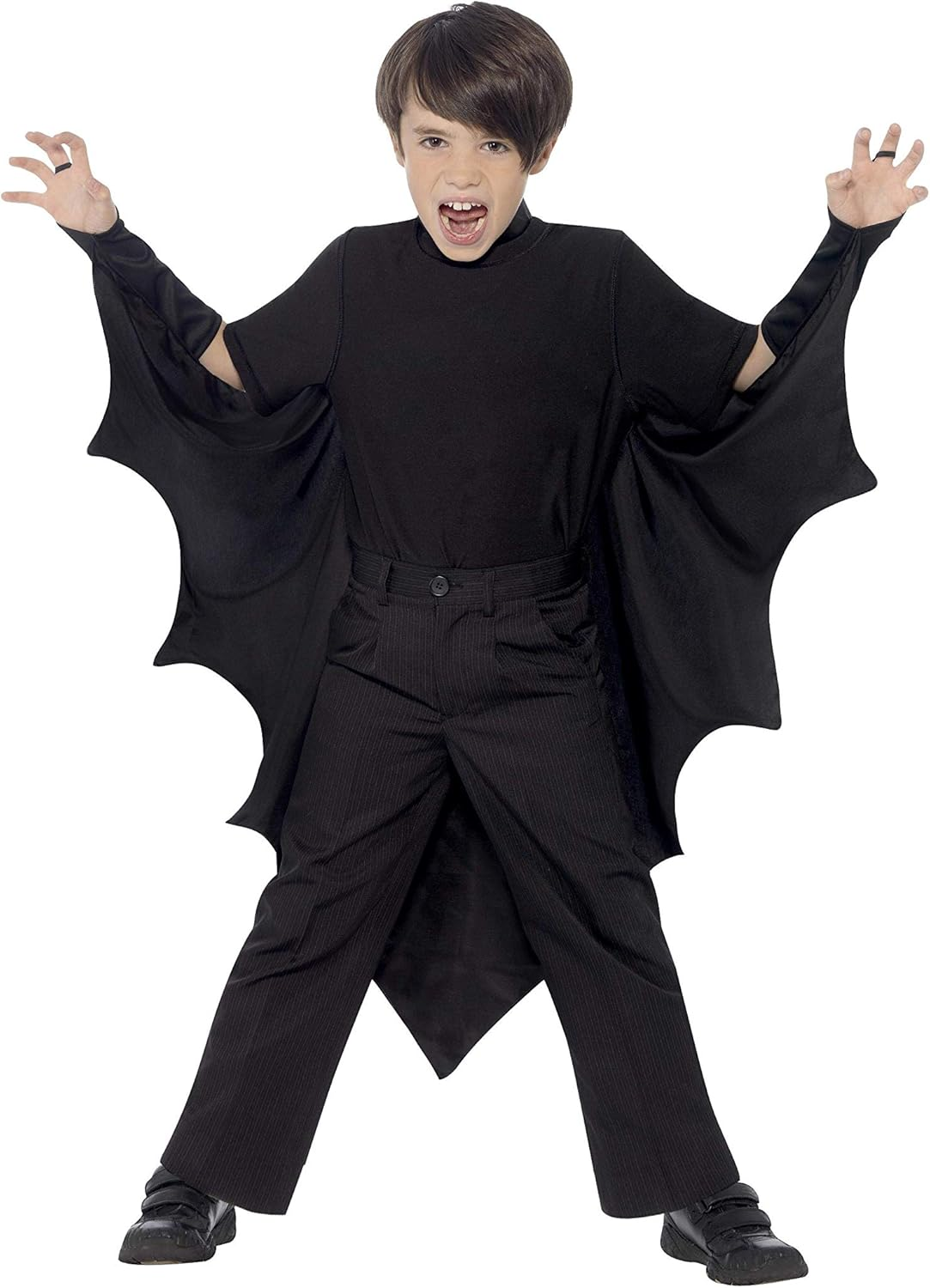 Smiffys Kids Unisex Vampire Bat Costume, Wings, Black, One Size, 44414 image number 2