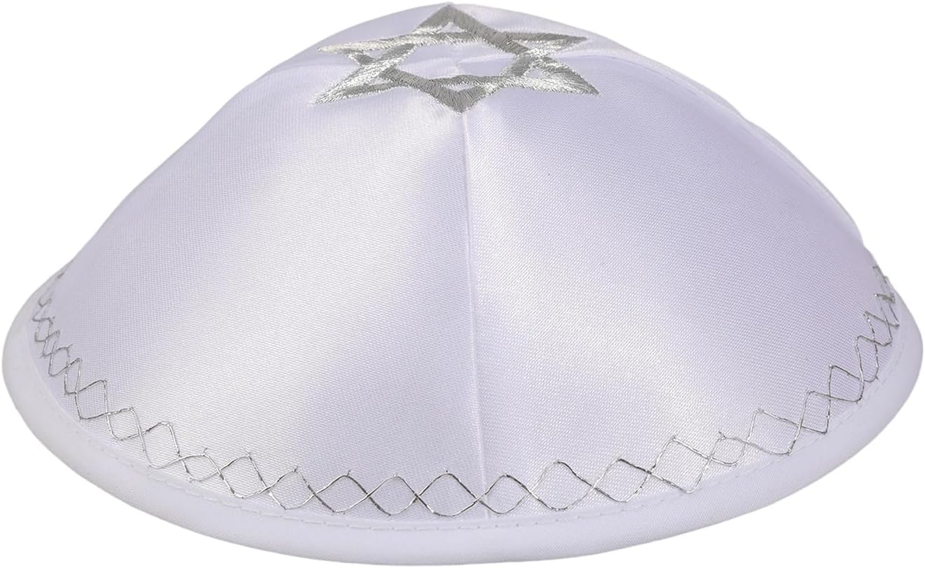 Kippah Hat for Men - Traditional Embroidered Polyester Skull Cap, Religious Ceremonies, Daily Use, Synagogue & Weddings, Breathable Lightweight