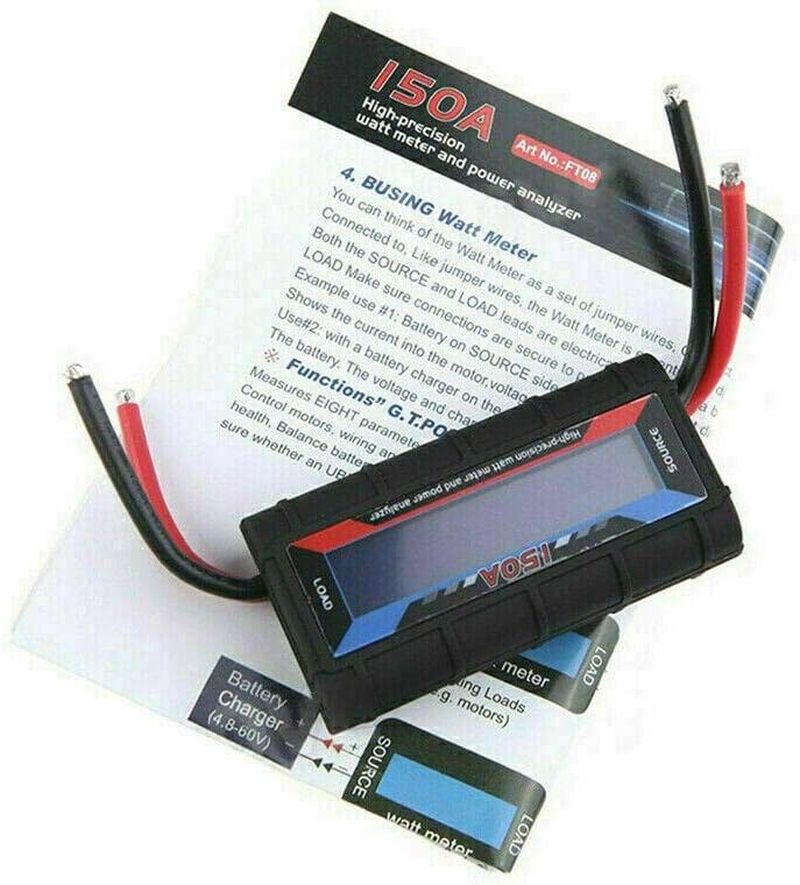 AIMALL 150A Digital LCD Amp Watt Meter Power Analyzer, 4.8V-60V Range, Rubber Paint, 2.4" Screen, for Solar, Caravan, Battery Monitoring, 0-6554W Measurement image number 3