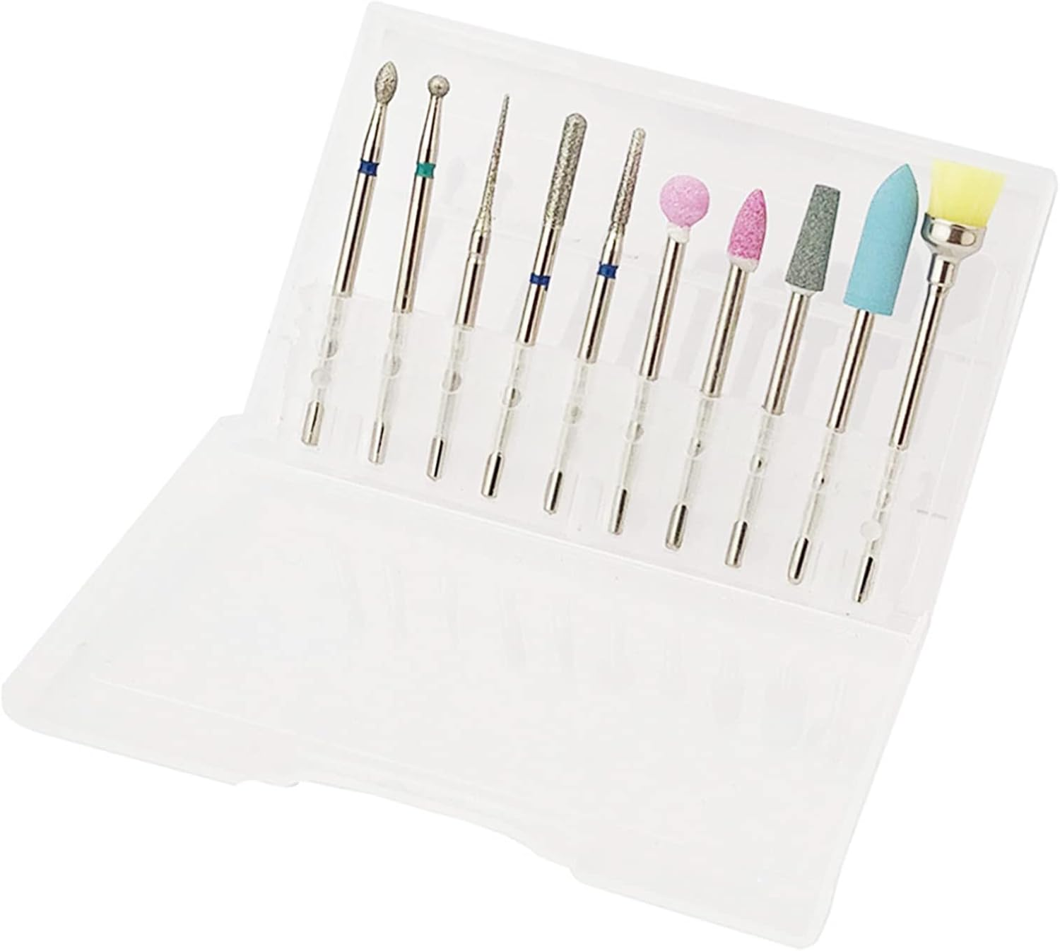 Portable Electric Manicure Nail File Bit, Emery Cuticle Remover Bits, 10Pcs Nail Drill Bits Set for Nail Artist Beginner, for Home Salon (Zh2) image number 1