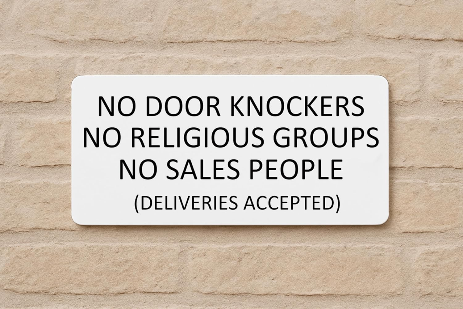 No Door Knockers Sign,No Religious Groups, No Sales People Sign Plaque (Style (White Text）, with Self-Adhesive at Back) image number 5