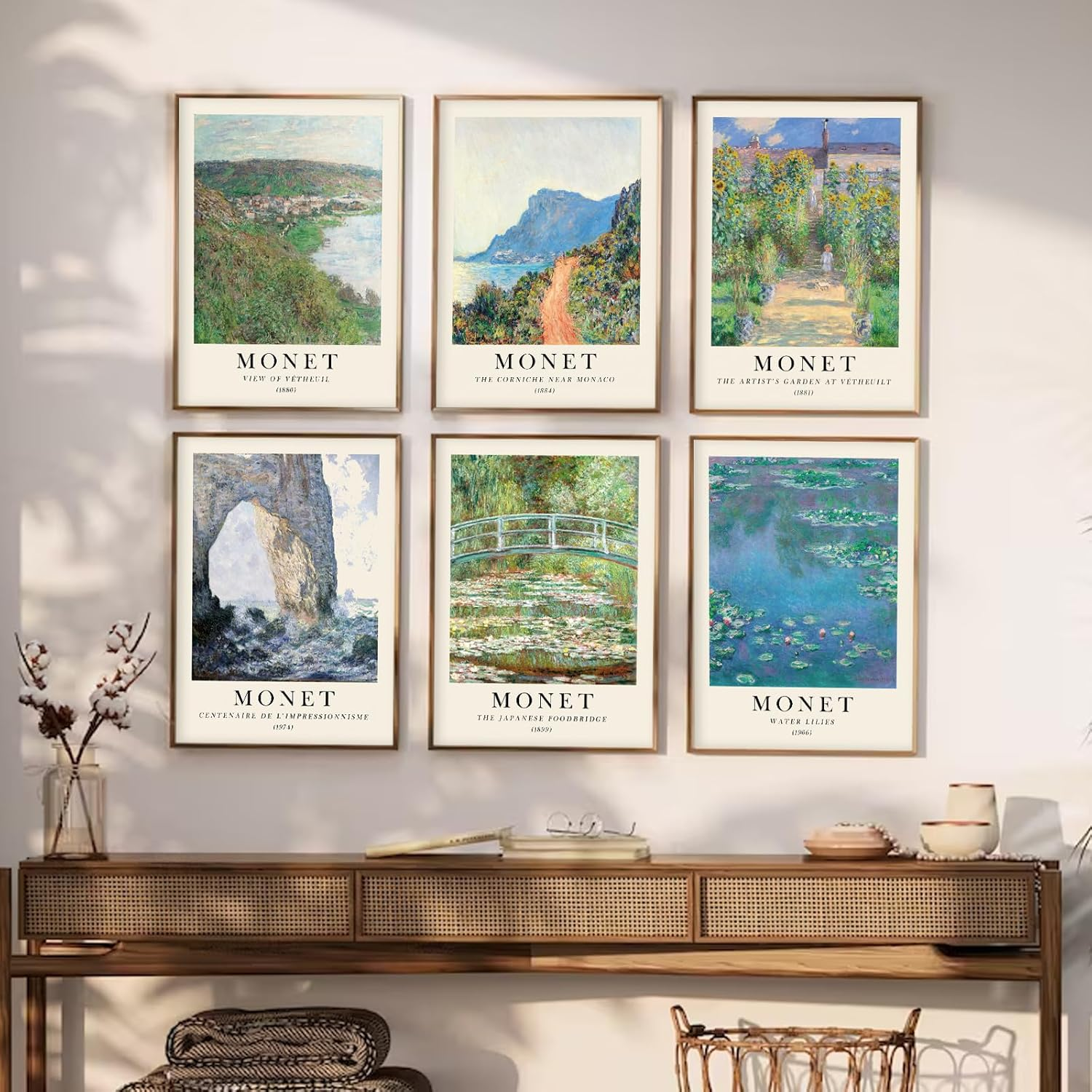 RETRART Claude Monet Wall Art Prints Aesthetic Posters for Room Decor Set of 6 Water Lilies Posters - Vintage Famous Art Canvas Prints - 8X10In Unframed - Flower 02 image number 2