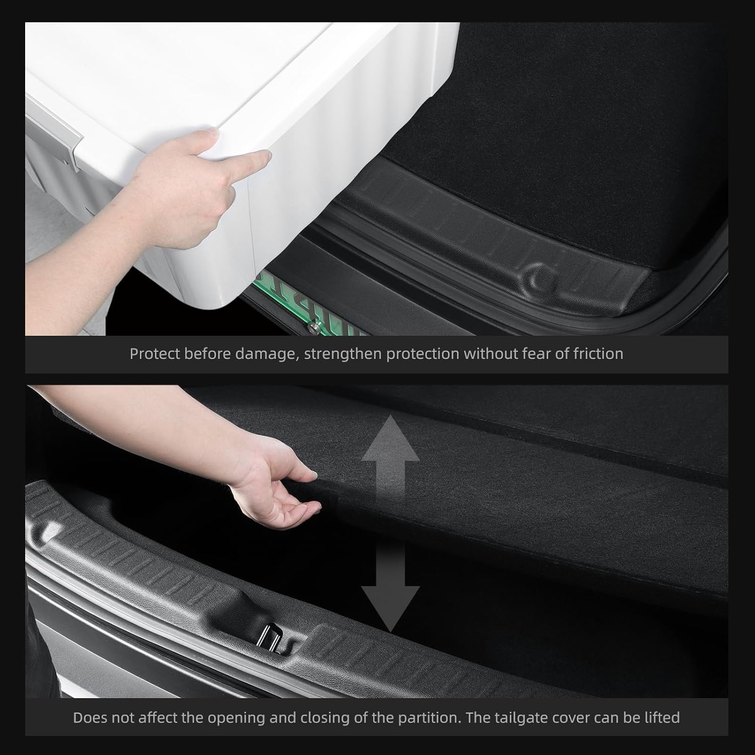 LUCKEASY Rear Bumper Guard for Tesla Model Y Juniper 2025 Rear Trunk Bumper Guard Sill Cover Protector for Model Y Accessories TPE Black image number 2