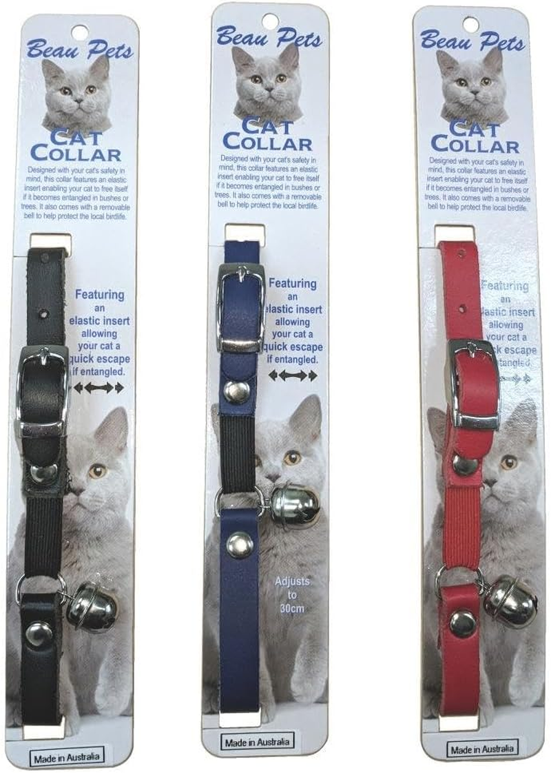 Beau Pets - Cat Collar - Leather - 30Cm - Blue