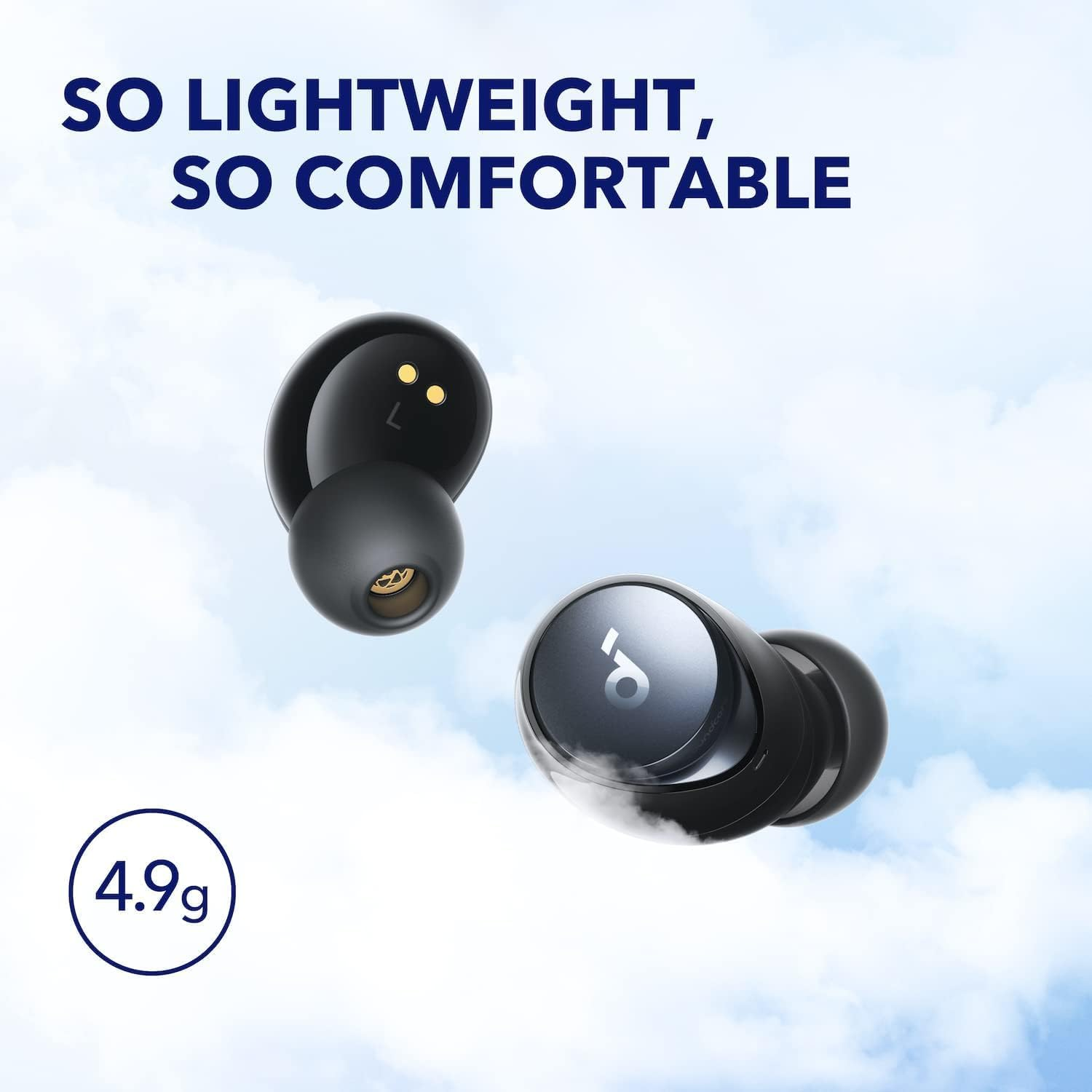 Soundcore by Anker Space A40 Adaptive Active Noise Cancelling Wireless Earbuds, Reduce Noise by up to 98%, Ultra Long 50H Playtime, 10H Single Playtime, Hi-Res Sound, Comfortable Fit, Wireless Charge image number 4