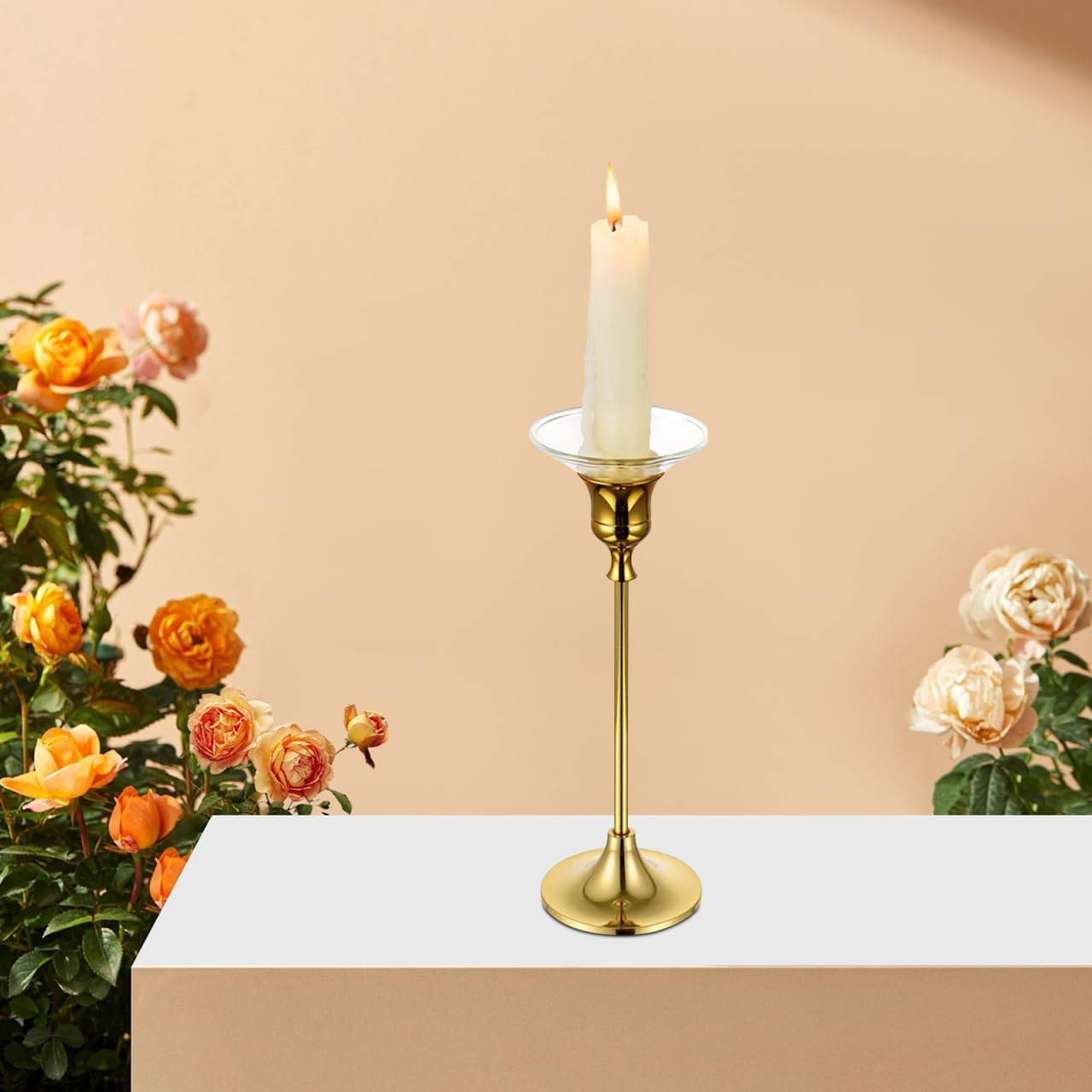 Mobestech 12Pcs Candle Drip Catcher Clear Glass Wax Drip Catcher Fluted Candle Holder Stylish Candle Drip Protectors for Home Restaurant Hotel image number 5