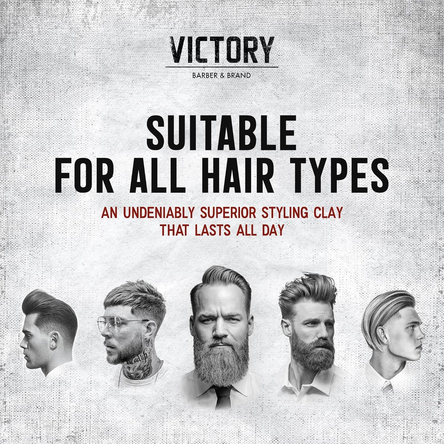 Victory Barber & Brand Claymore Men&rsquo;S Hair Clay: Strong Hold Matte Finish Clay Pomade for Textured Styles in Short-Medium Hair
