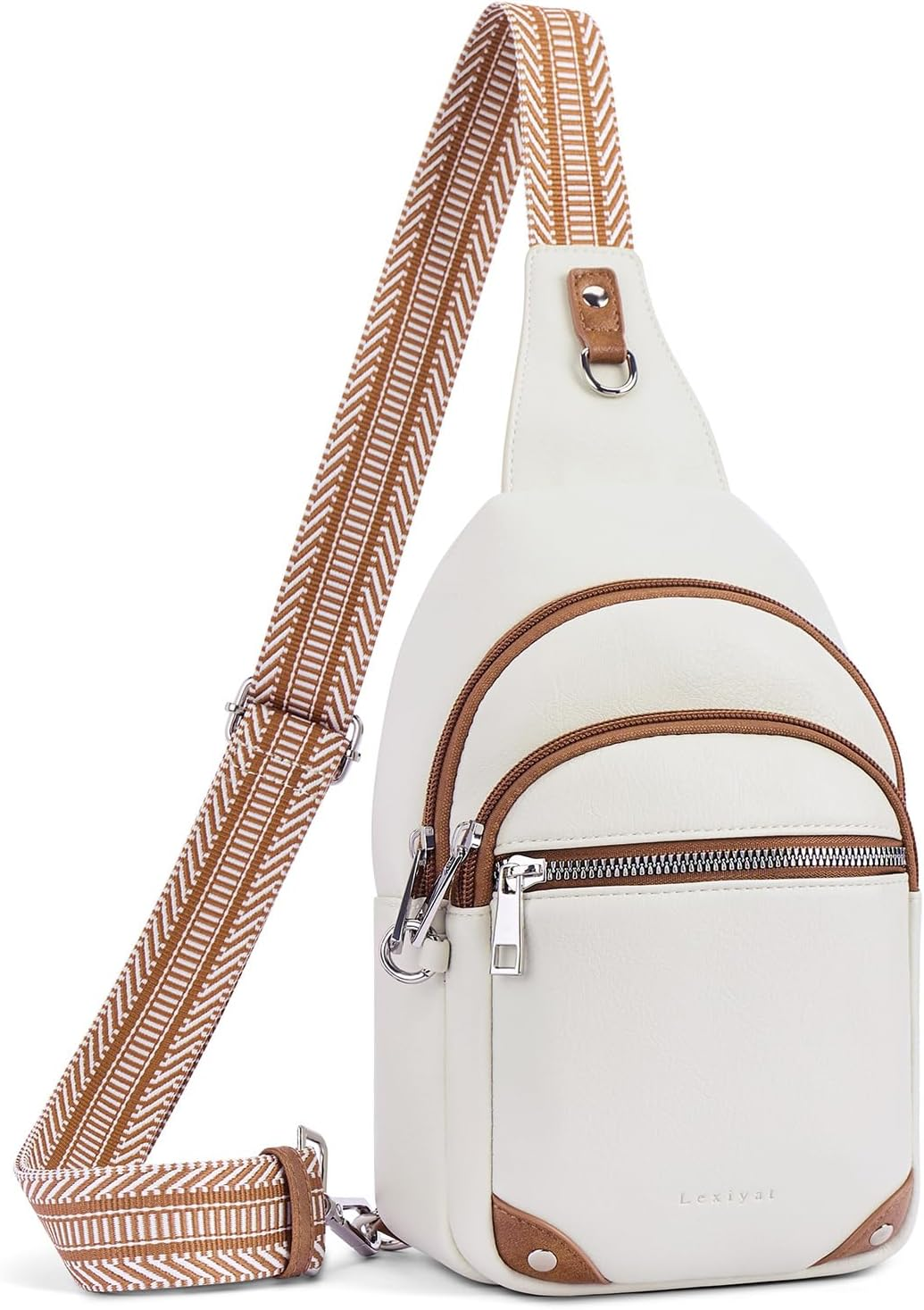 Anti Theft Crossbody Bags for Women Travel Chest Sling Bag Leather RFID Purse Fanny Pack Black