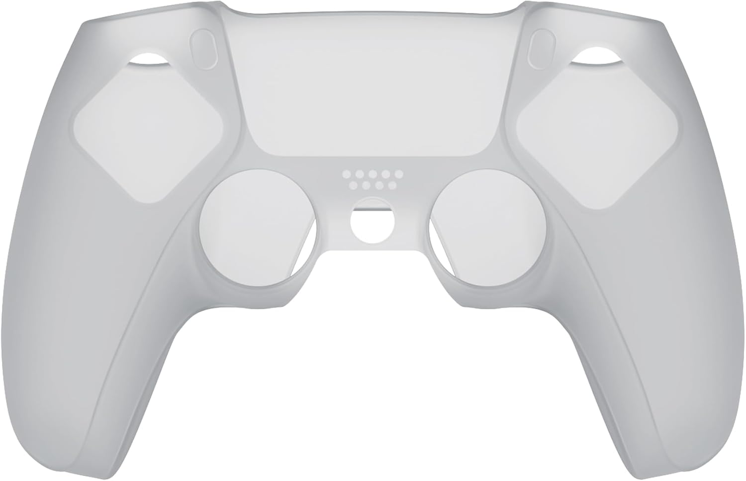 Playvital Pure Series Dockable Model Anti-Slip Silicone Cover Skin for Ps5 Controller, Soft Rubber Grip Case for Ps5 Wireless Controller Fits with Charging Station with Thumb Grip Caps - Clear White image number 1