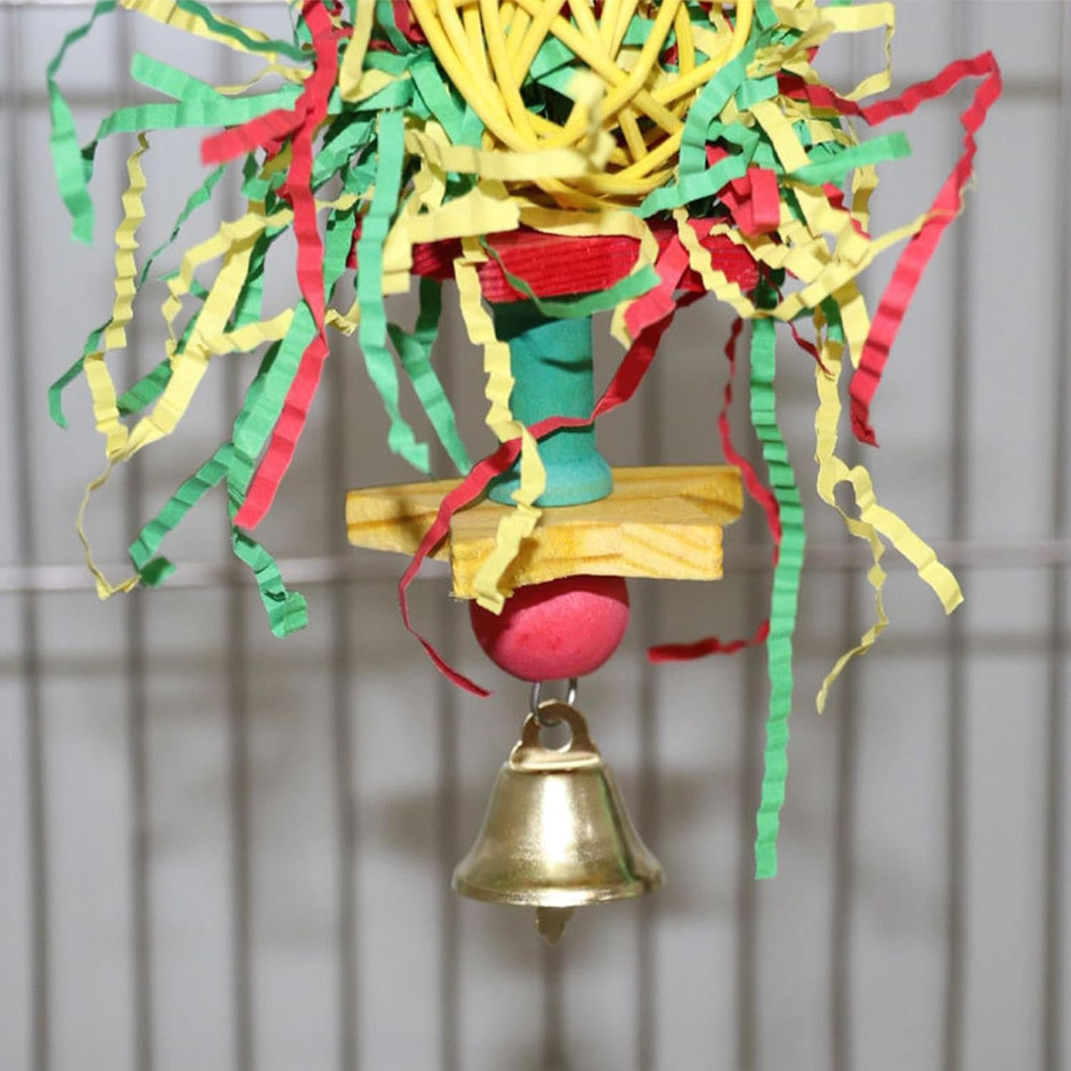 Bird Parrots Shredding Toys | Birds Foraging Shredding Toys with Metal Hook, Craft for Birdcage for Gerbil, Cockatiels, Parakeets, Chickens, Hamsters Pochy image number 1