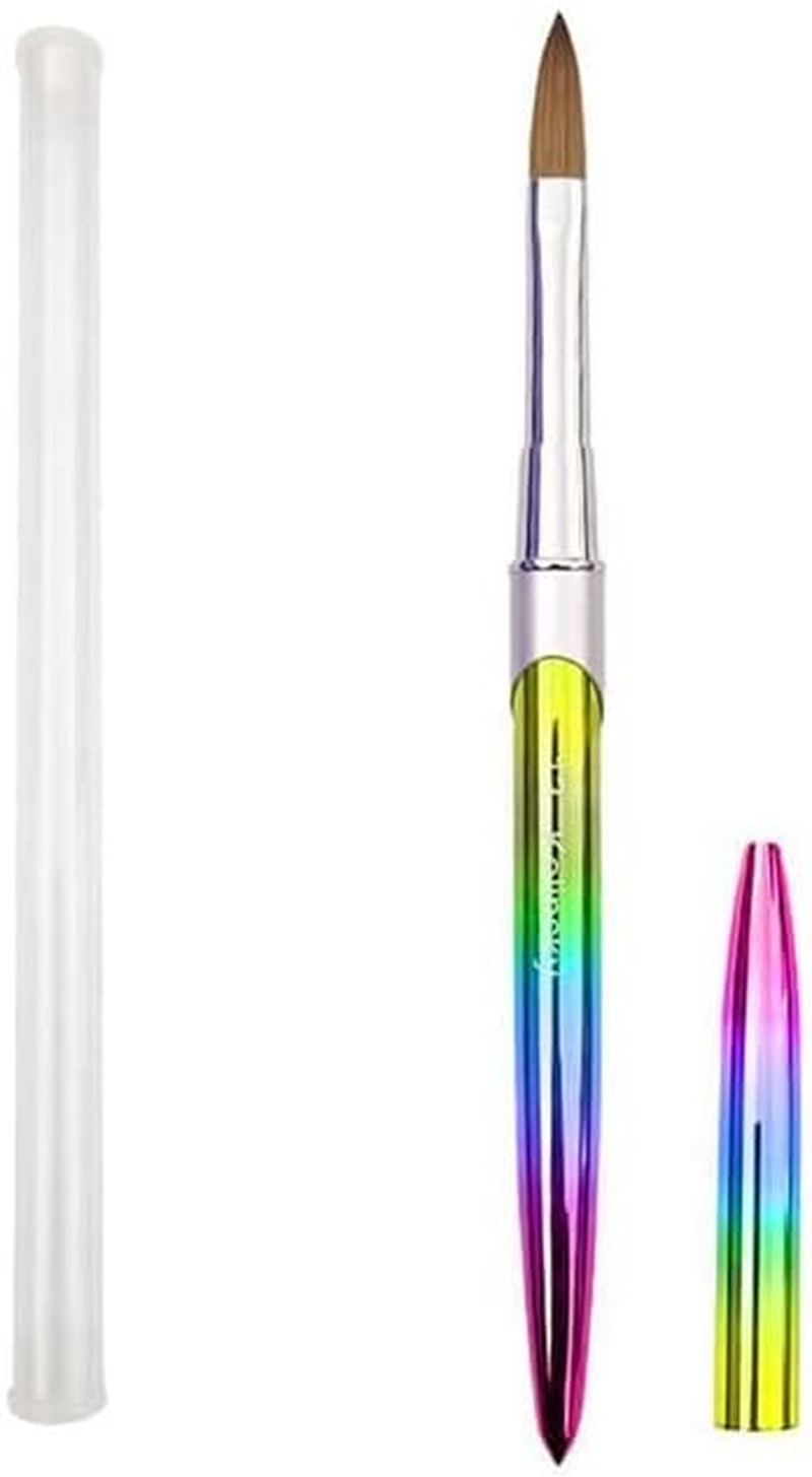 AIMALL Kolinsky Acrylic Nail Art Brush Manicure Powder Professional Tools Size #2-18 Gradient Metal Handle Ideal for Nail Artists & Salons image number 1