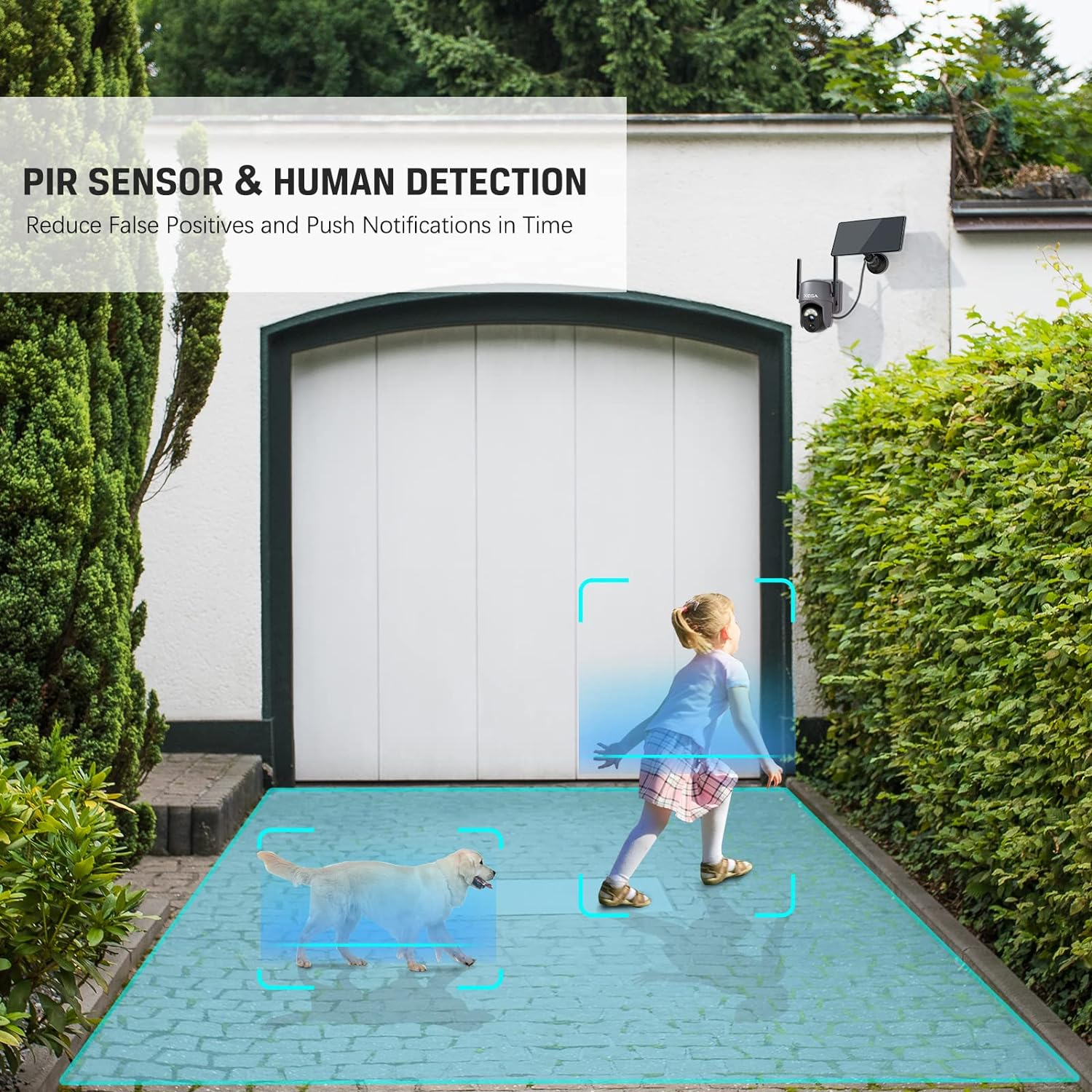 Xega Smart Solar Security Camera Outdoor Wireless 2K Super HD PTZ CCTV Camera Wi-Fi Surveillance Camera Home Security Color Night Vision PIR Human Detection Two-Way Audio image number 3