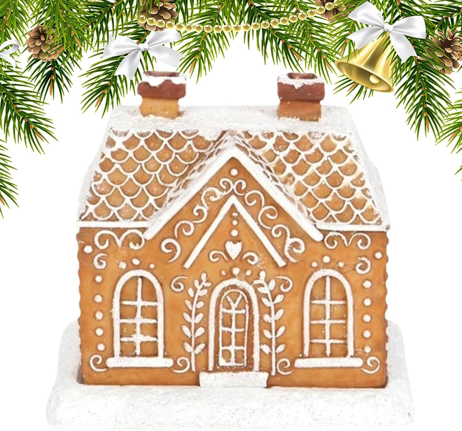 Gingerbread House Incense Burner: Resin Cabin Incense Holder for Home Kitchen Holiday