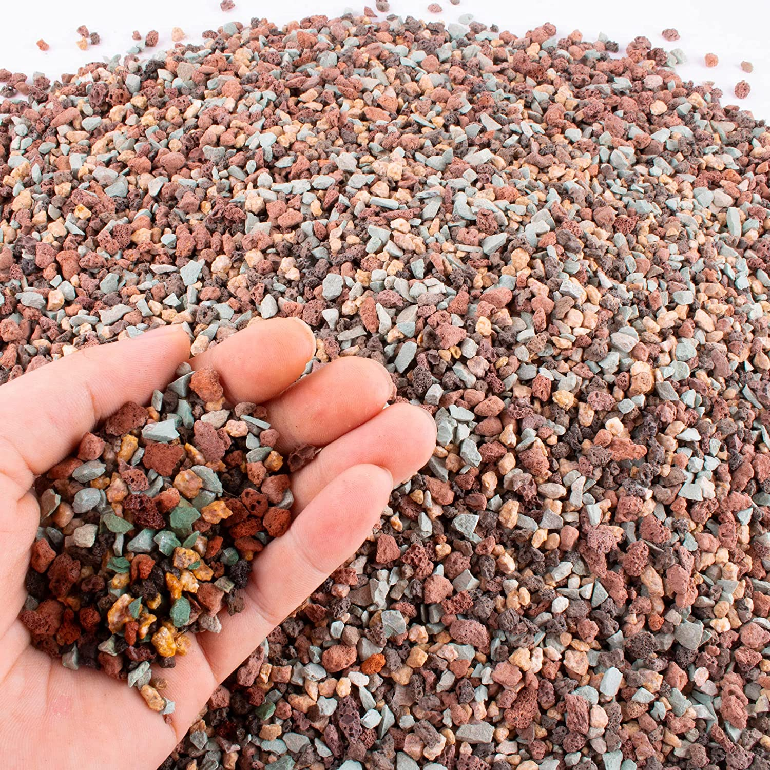 7Lb Mix Lava Rocks for Plants in Door -Gravel Pebbles for Bonsai Succulent Cactus Potting Soil and Vase Fillers, Fairy Gardening,Top Dressing image number 4