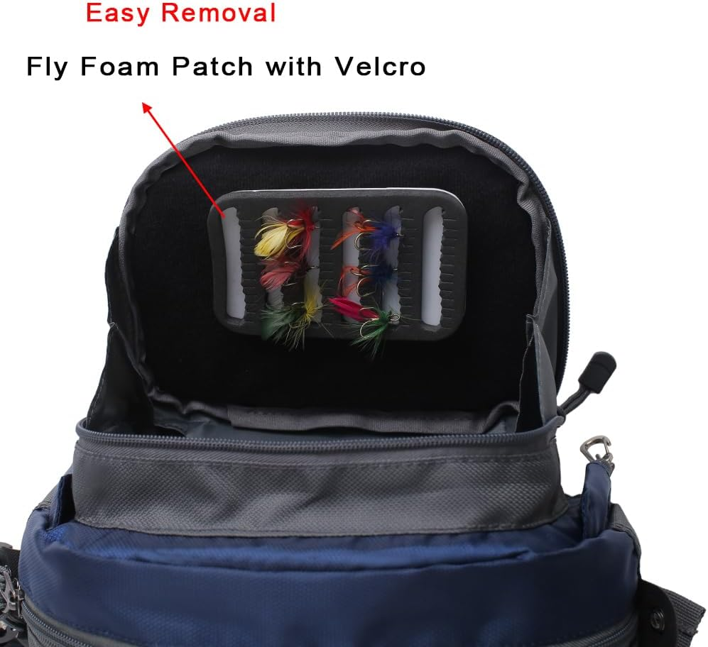 Raprance Fly Fishing Waist Pack with Adjustable Waist Strap, Multi Pocket Fall River Fishing Chest Pack image number 2