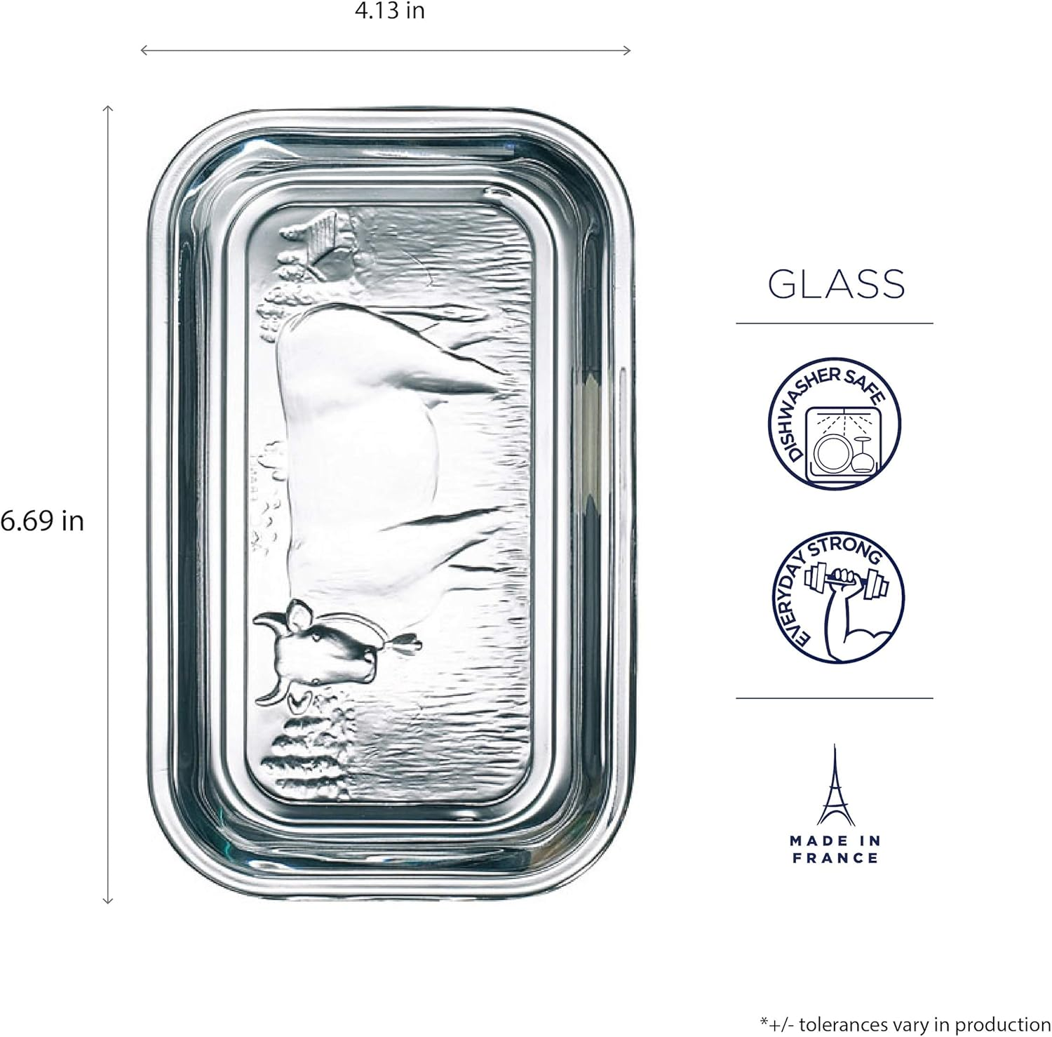 Arc International Luminarc Cow Butter Dish, 6-1/2-Inch by 2-3/4-Inch image number 4