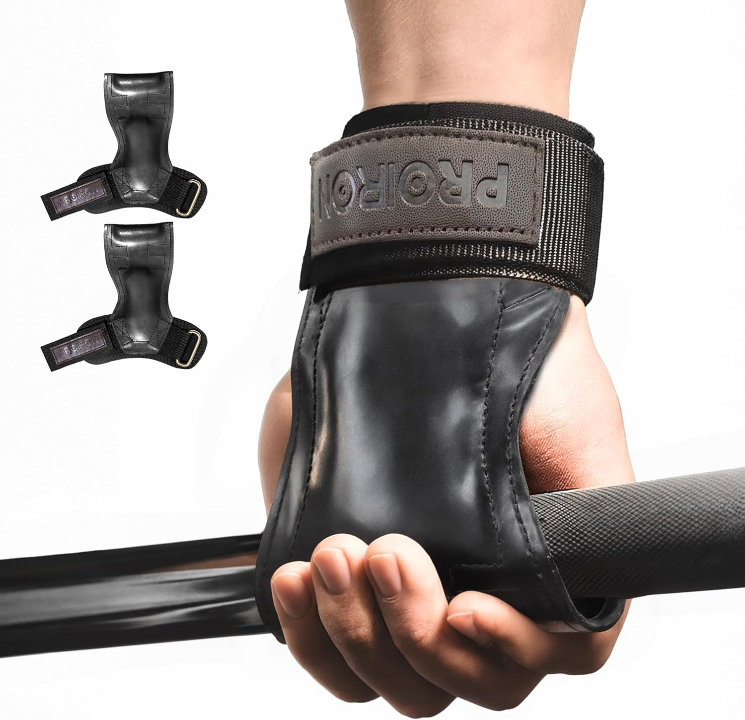PROIRON Weight Lifting Wrist Straps(Pair) Rubber Weightlifting Wrist Strap Heavy Duty Power Wrist Straps Hand Grip Support for Deadlifts, Pull Ups, Shrugs - Gym Grips for Men and Women