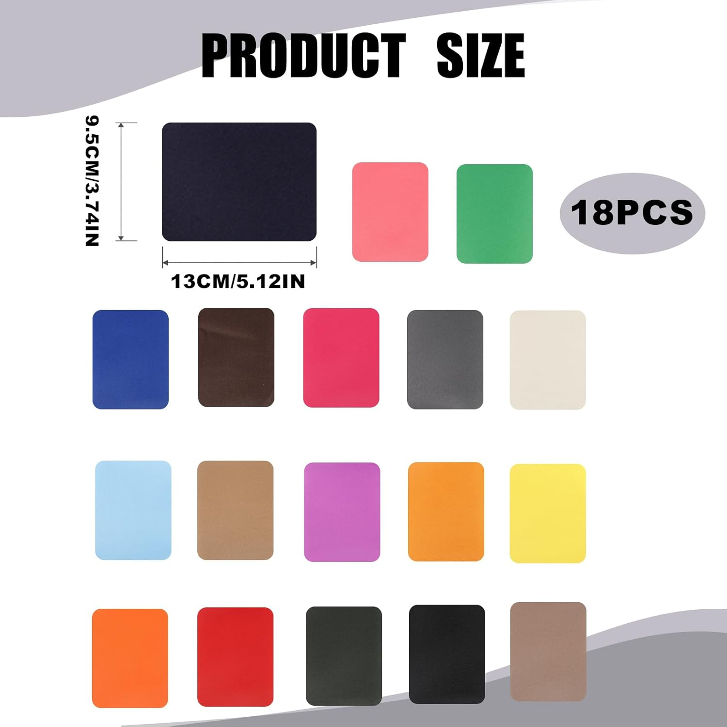 18 Pcs Fabric Iron-On Patches, 10.5 X 13.2Cm Repair Patches for Clothes, Premium Adhesive Backing for Jackets Jeans & DIY Crafts Iron-On Transfers (18 Assorted Colors) image number 3