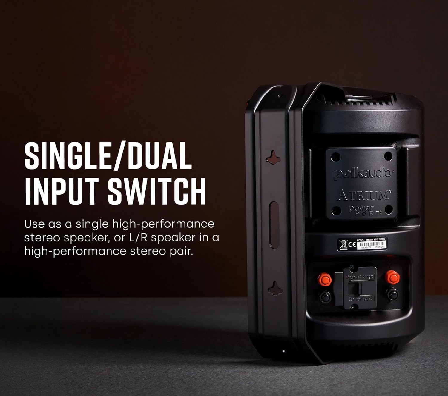 Polk Audio Atrium 8 All Weather Outdoor Loudspeakers 6.5" Dynamic Balance Woofer, Dual Anodised Aluminum Tweeters, Speed-Lock Mounting System, Powerport Bass Venting, Black image number 3