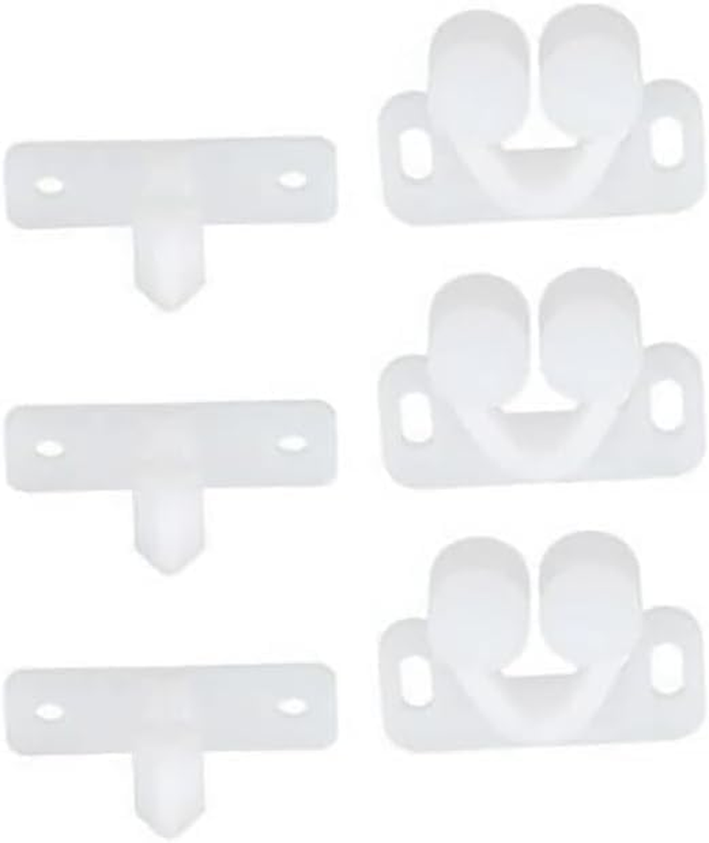 3Pcs White Marine Boat Ball Catch Door Cupboard Spring Back Plates Roller Latch Plastic Catches Cabinet Hardware, Cabinet and Furniture Door Catches image number 3