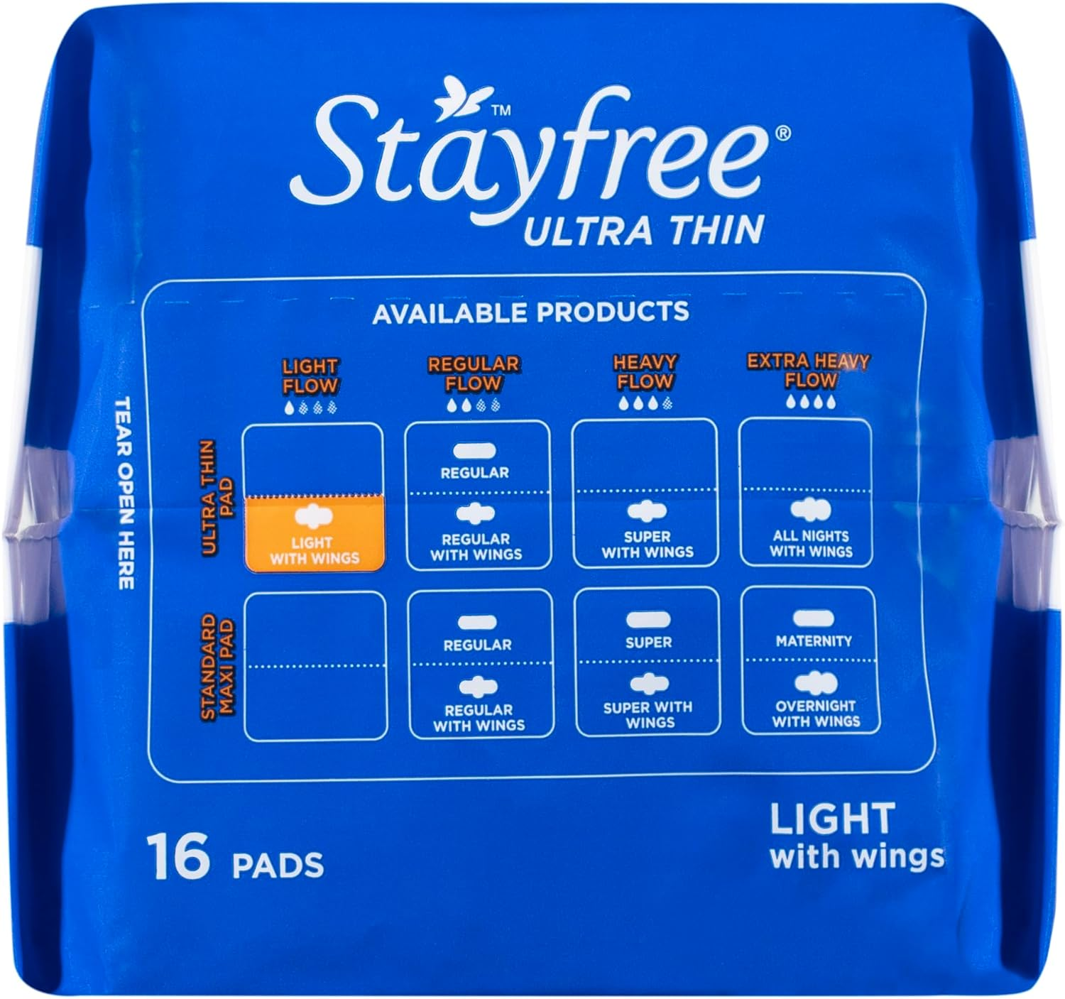 Stayfree Ultra Thin Light Pads with Wings 16 Pack image number 2