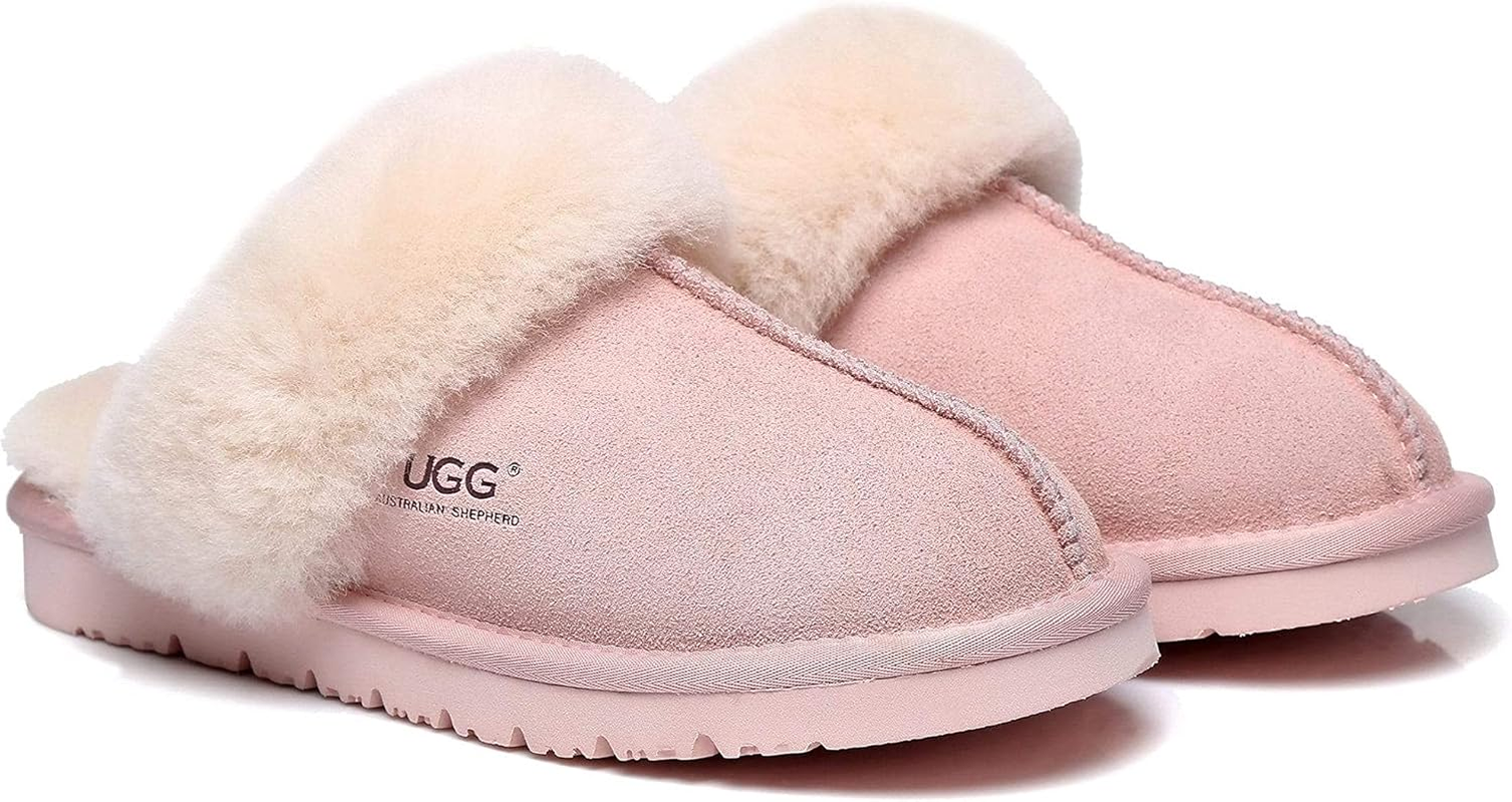 UGG Slippers Women Australian Premium Soft Sheepskin Wool Winter Slippers Thick Sole Muffin
