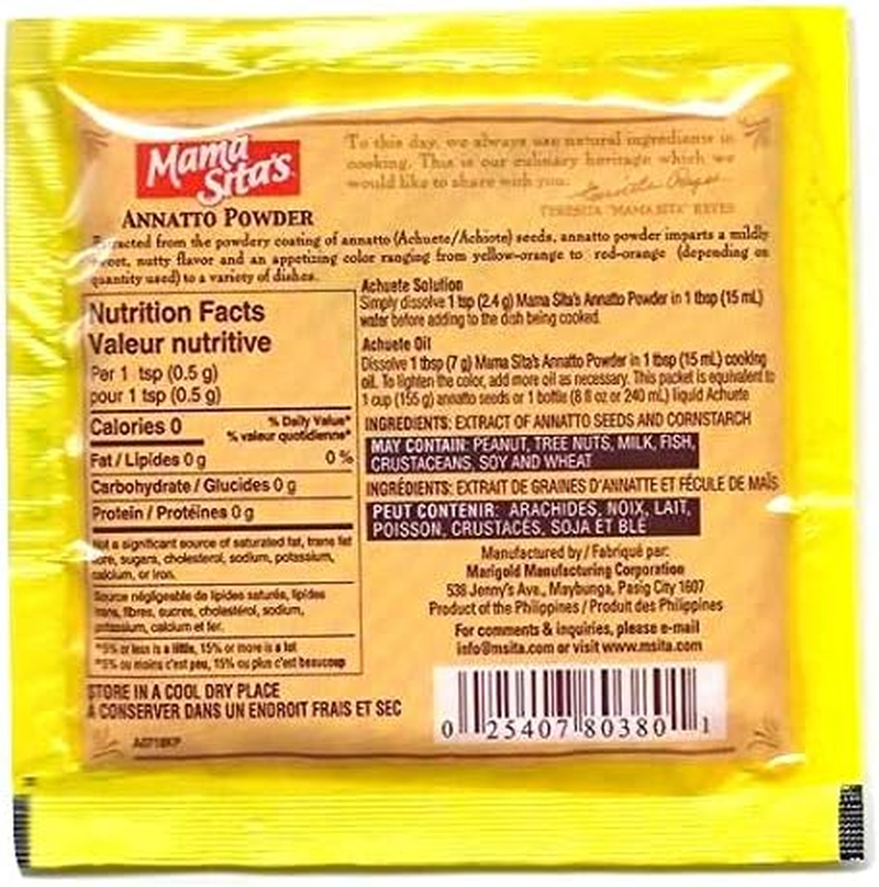 Mama Sita'S Annatto, Achuete Power 10 G (Pack of 3) image number 2