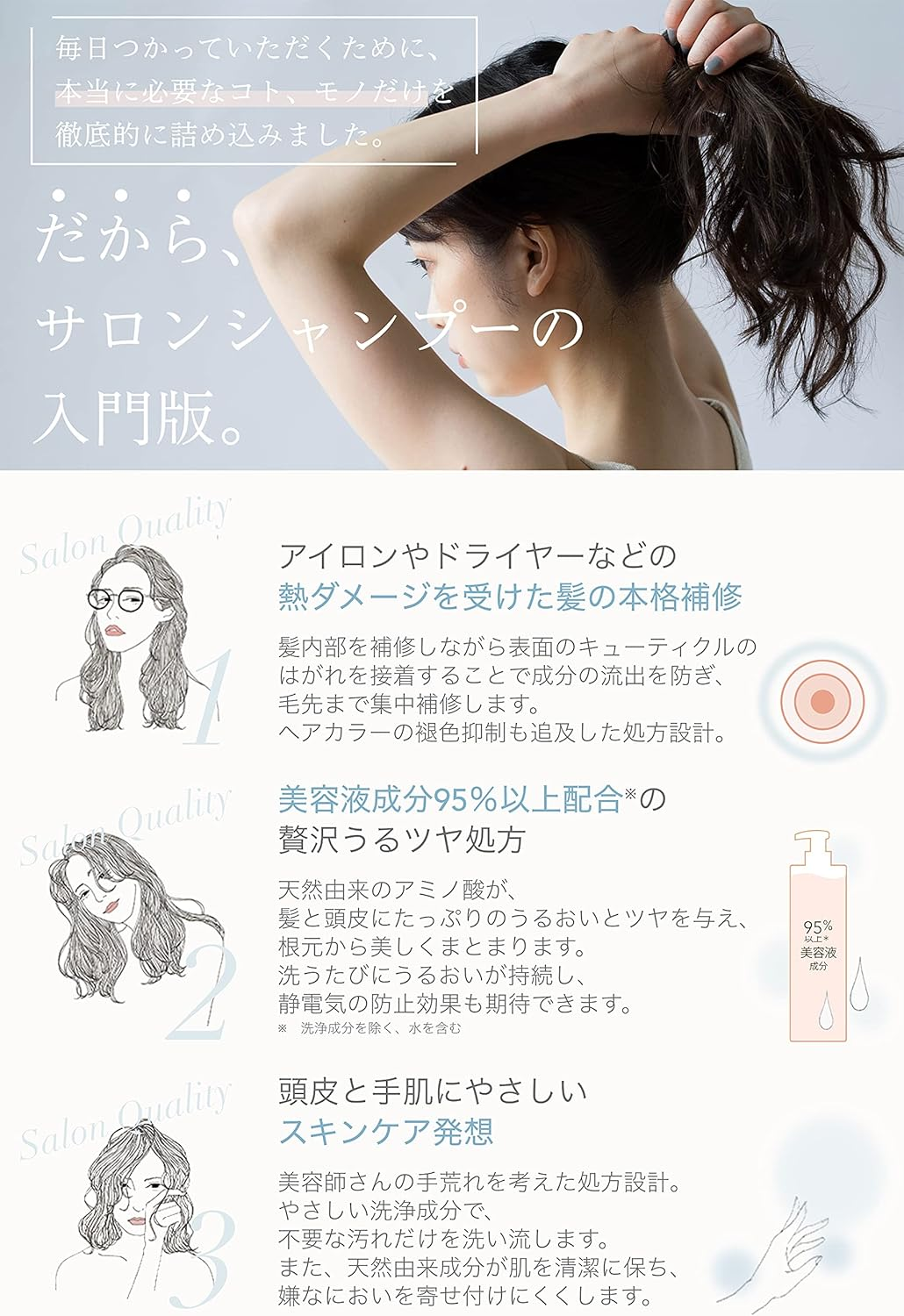 KESHIKI Shampoo, Introduction to Salon Shampoo. 16.2 Fl Oz (480 Ml) (Beauty Salon, Amino Acids, Good Fragrance, Beauty Serum, Natural Ingredients) image number 1