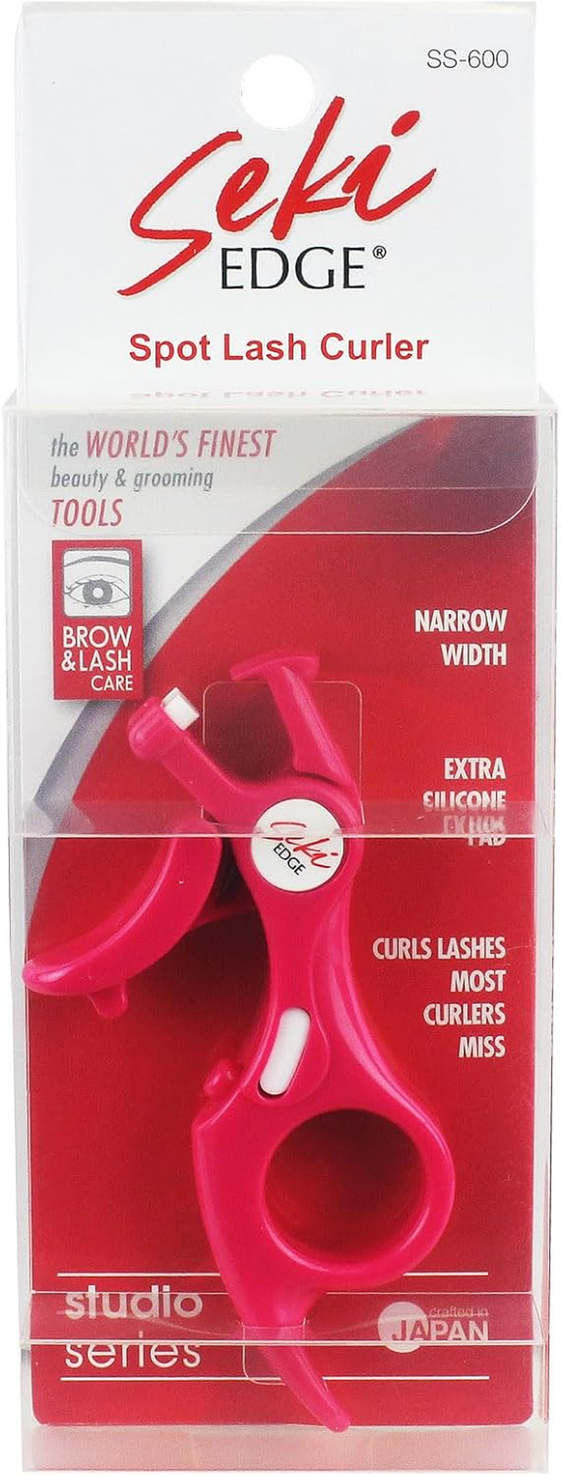 Seki Edge Spot Eyelash Curler (SS-600) - Lash Curler Adds Curl, Lift & Definition to Outer Corners of Lashes - Help Eyes Appear Larger & More Open - Comes with Extra Curler Replacement Pad image number 3