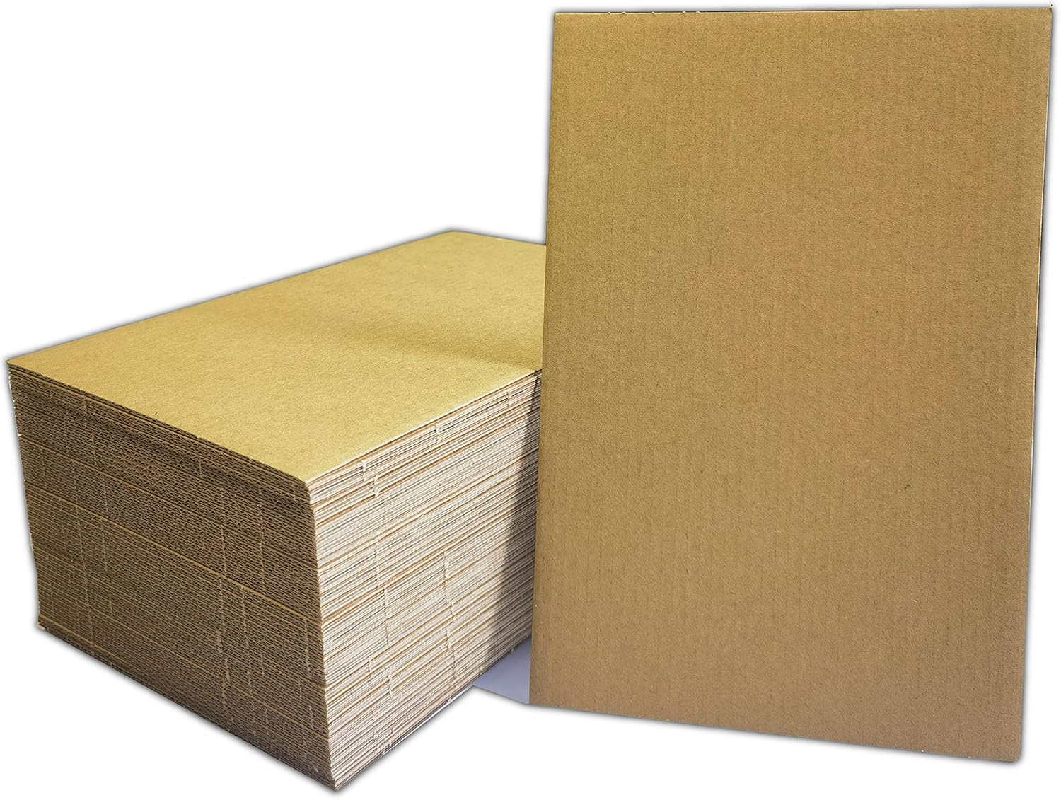 50 Packs A4 Cardboard Sheets, Premium Brown Kraft Corrugated Cardboard Backing and Corrugated Inserts Bulk for Shipping, Mailing,T-Shirts, DIY D&eacute;cor and Crafts image number 1