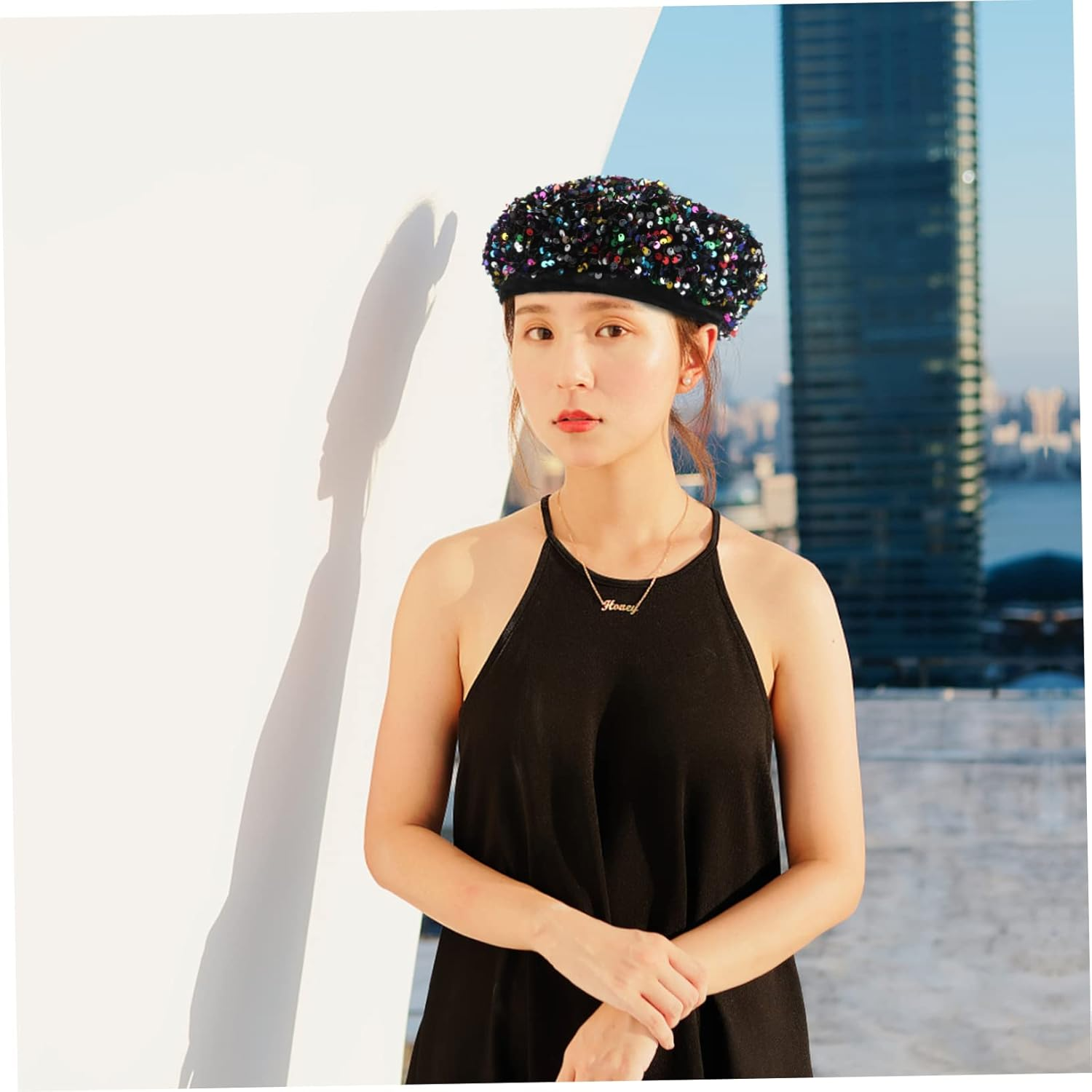 OATIPHO Sparkly Sequins Beret Lightweight Winter Hat for Women Fashion Shimmer Dance Party Cap with Comfortable Breathable Material Durable Stylish Autumn Accessory - Assorted Color image number 3