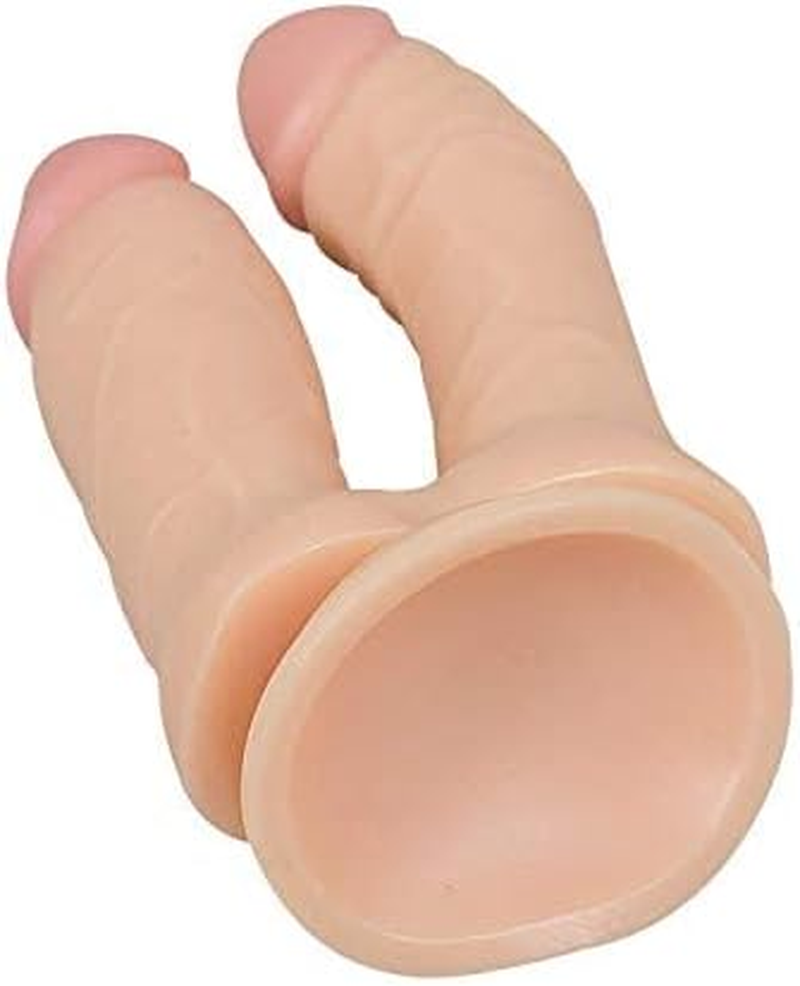 Ergonomic Design and Use for Double Location Realistic Silicone Toy with Curved Shaft and Balls Throat Trainer with Strong Suction Cup for Hands-Free Play Toys for Women and Couple image number 1