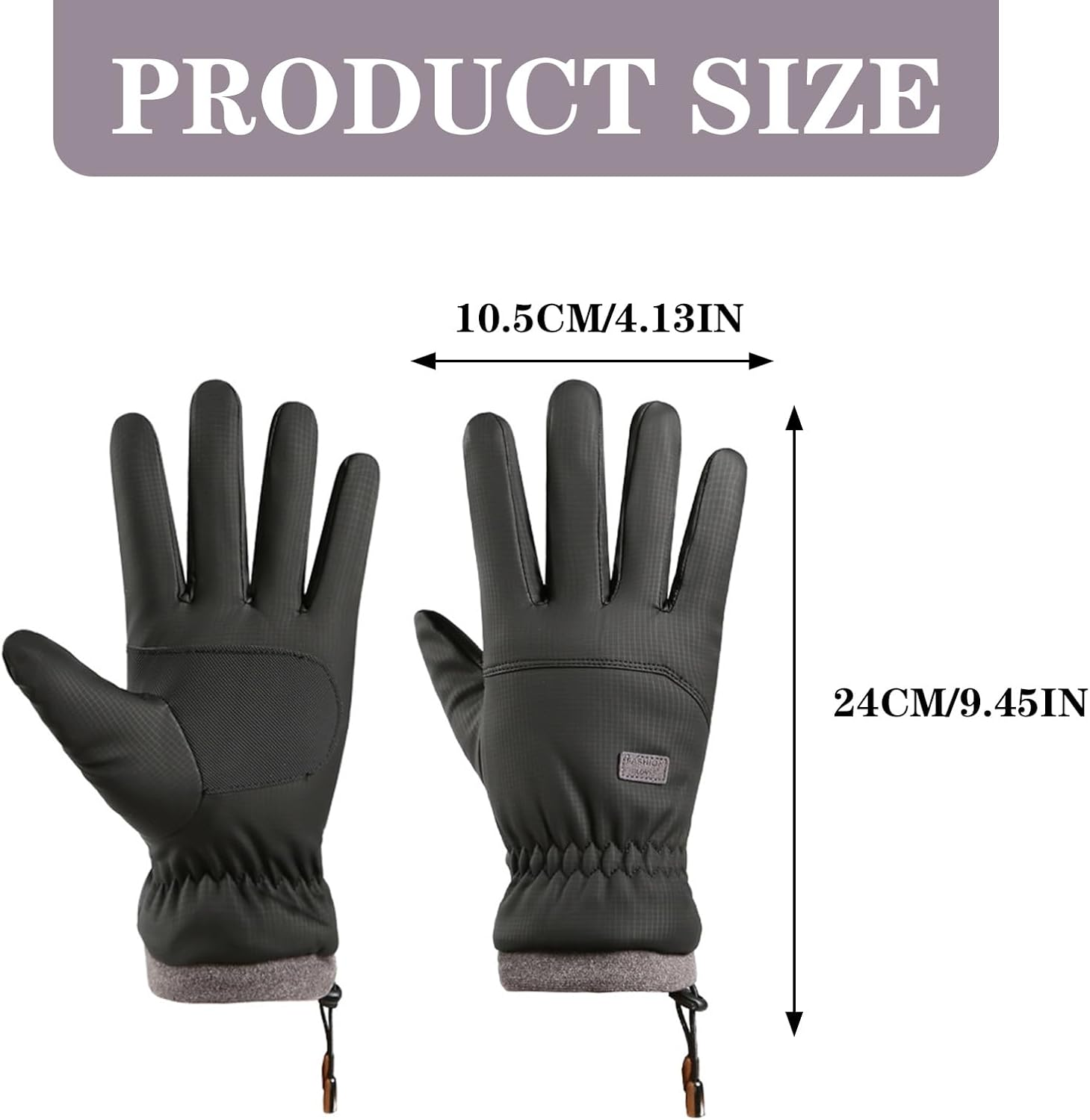 Winter Thermal Gloves for Men and Women, Waterproof Windproof Touchscreen Ski Gloves with Anti-Slip Grip for Running, Cycling, Hiking, Snow Shoveling and Cold Weather Activities image number 4