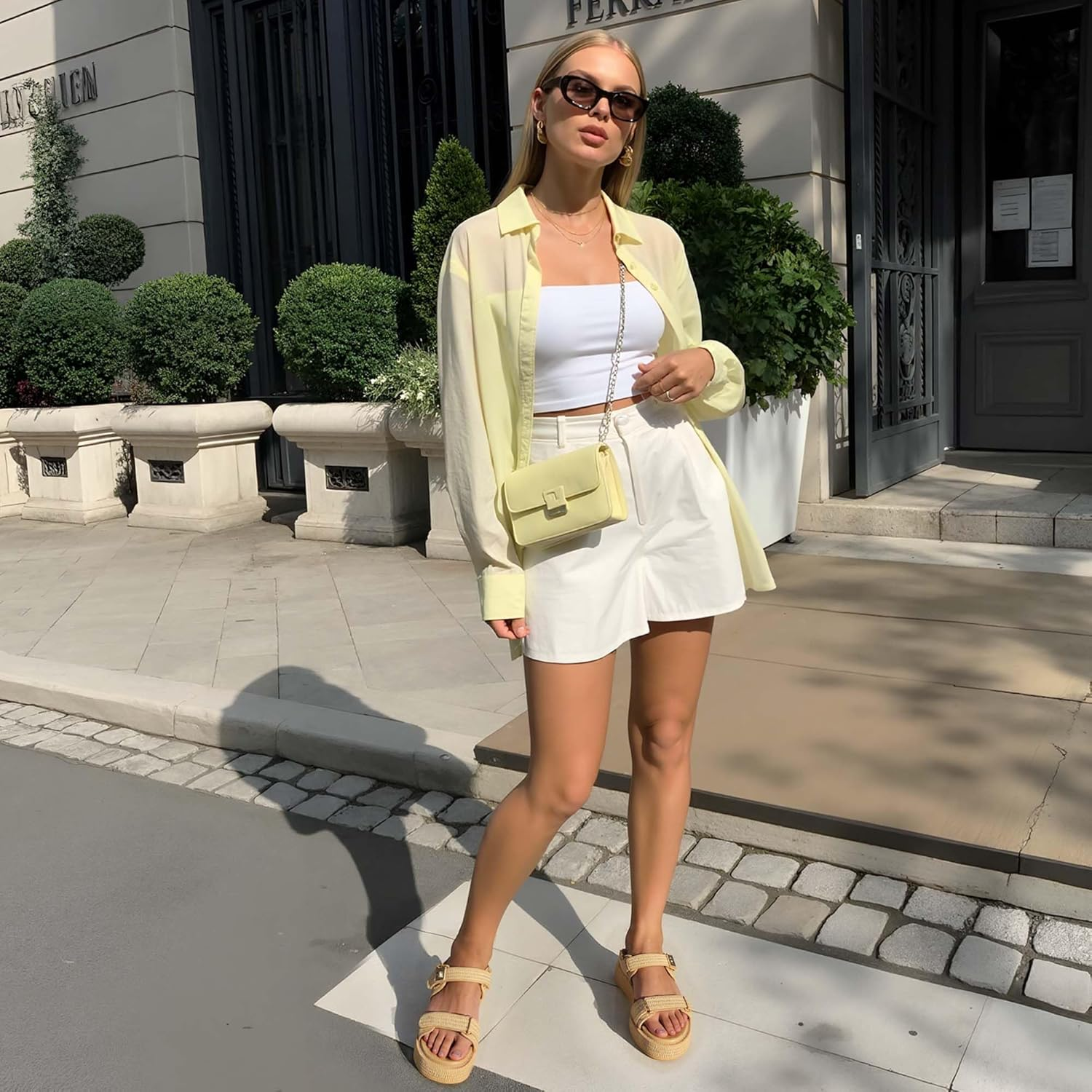 VARECOLA Slip on Espadrilles Wedge Platform Sandals for Women Clear Strap Slide Heeled Sandals Beach Summer Mule Sandals image number 3