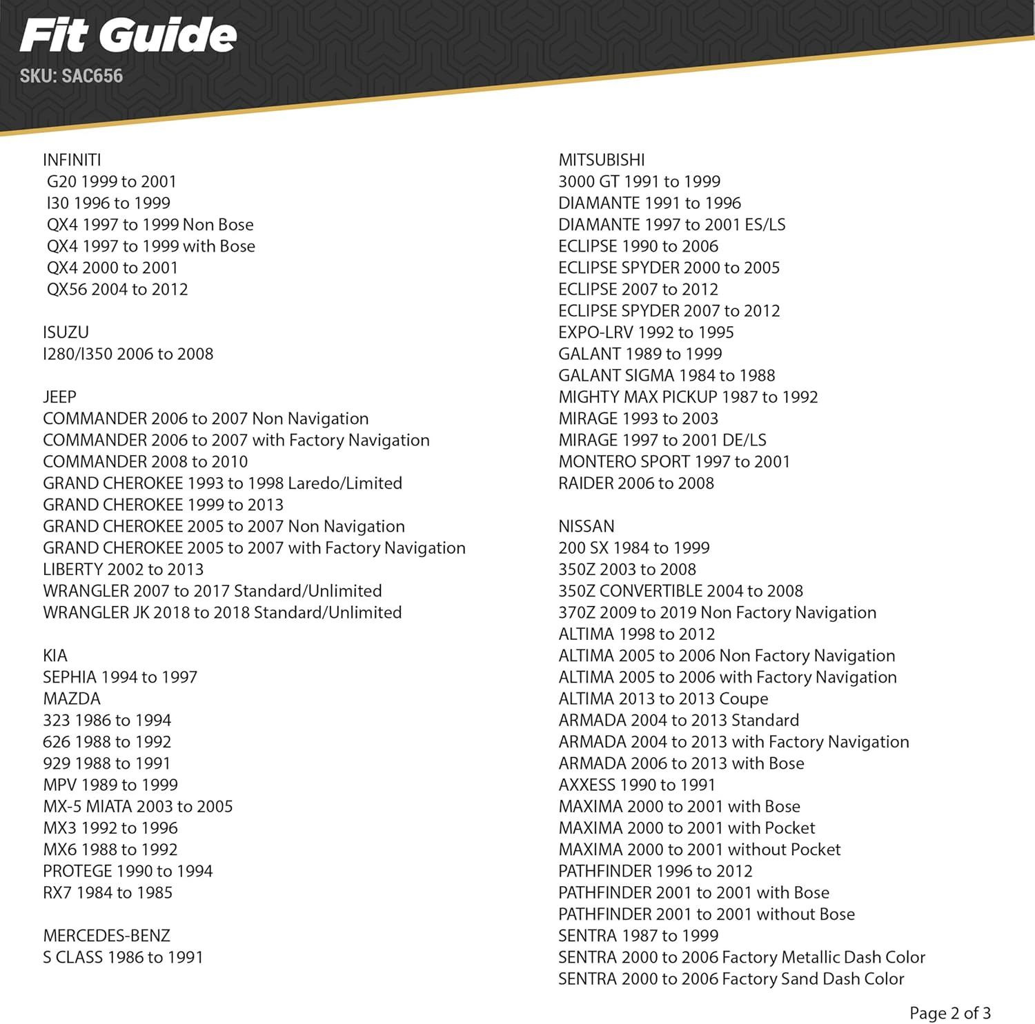 SCOSCHE SAC656 1995-Up 6.75&rdquo; to 6.5&rdquo; or 5.25&rdquo; Speaker Adapter Pair image number 2