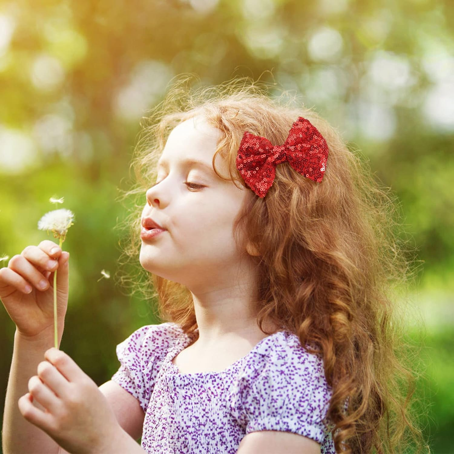 Bekecidi 23 PCS Girls School Hair Accessories Red Bow Hair Clips Elastic Hair Bands Bow Headband Ribbon Hair Barrettes Hair Accessories for Toddlers Kids Christmas Birthday Gift - Red image number 2