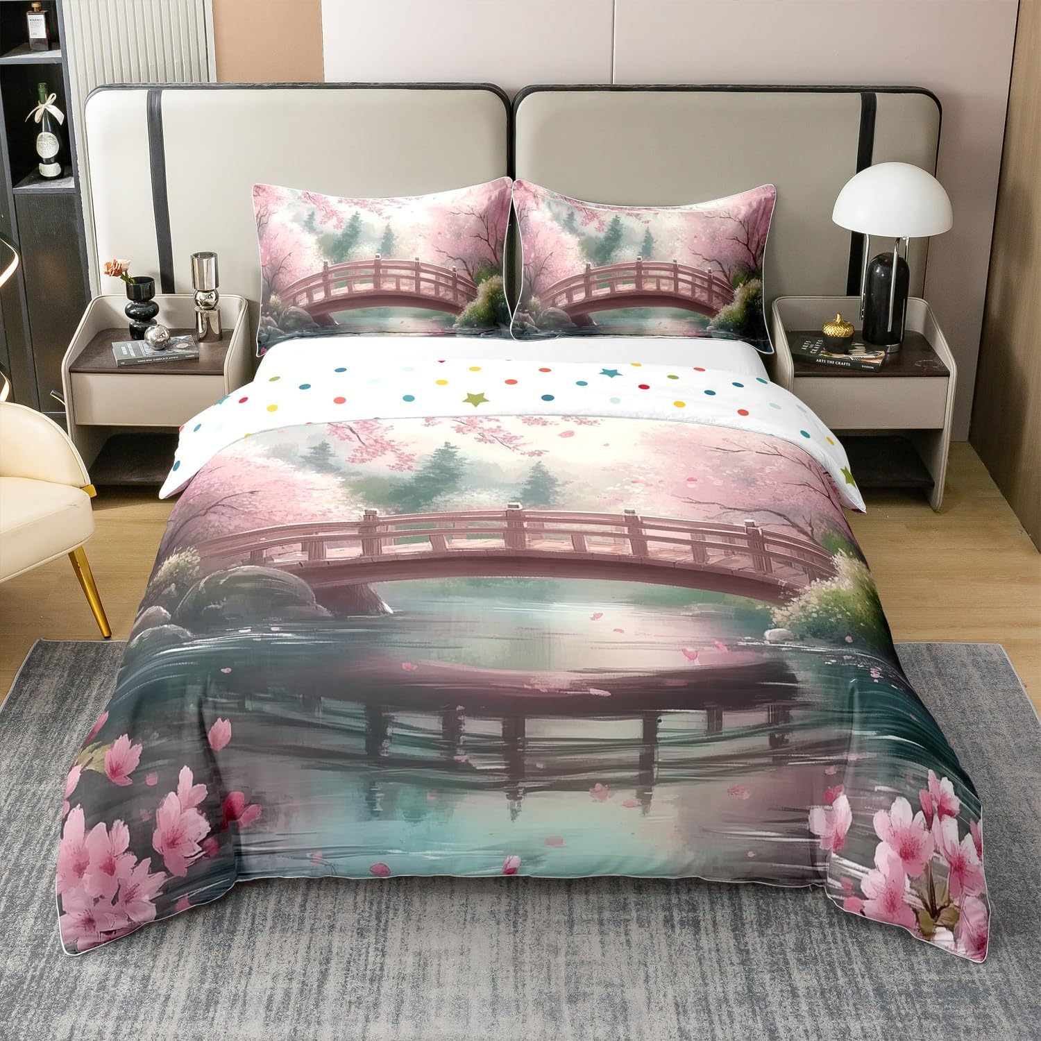 3D Dragon 100% Cotton Duvet Cover, 135 X 200 Cm, Decor, Magic Fantasy Animal Bed Linen Set for Children, Teens, Adults, Japanese Floral Comforter Cover, Dreamlike Galaxy Sky Bed Set with 1 Pillowcase image number 3