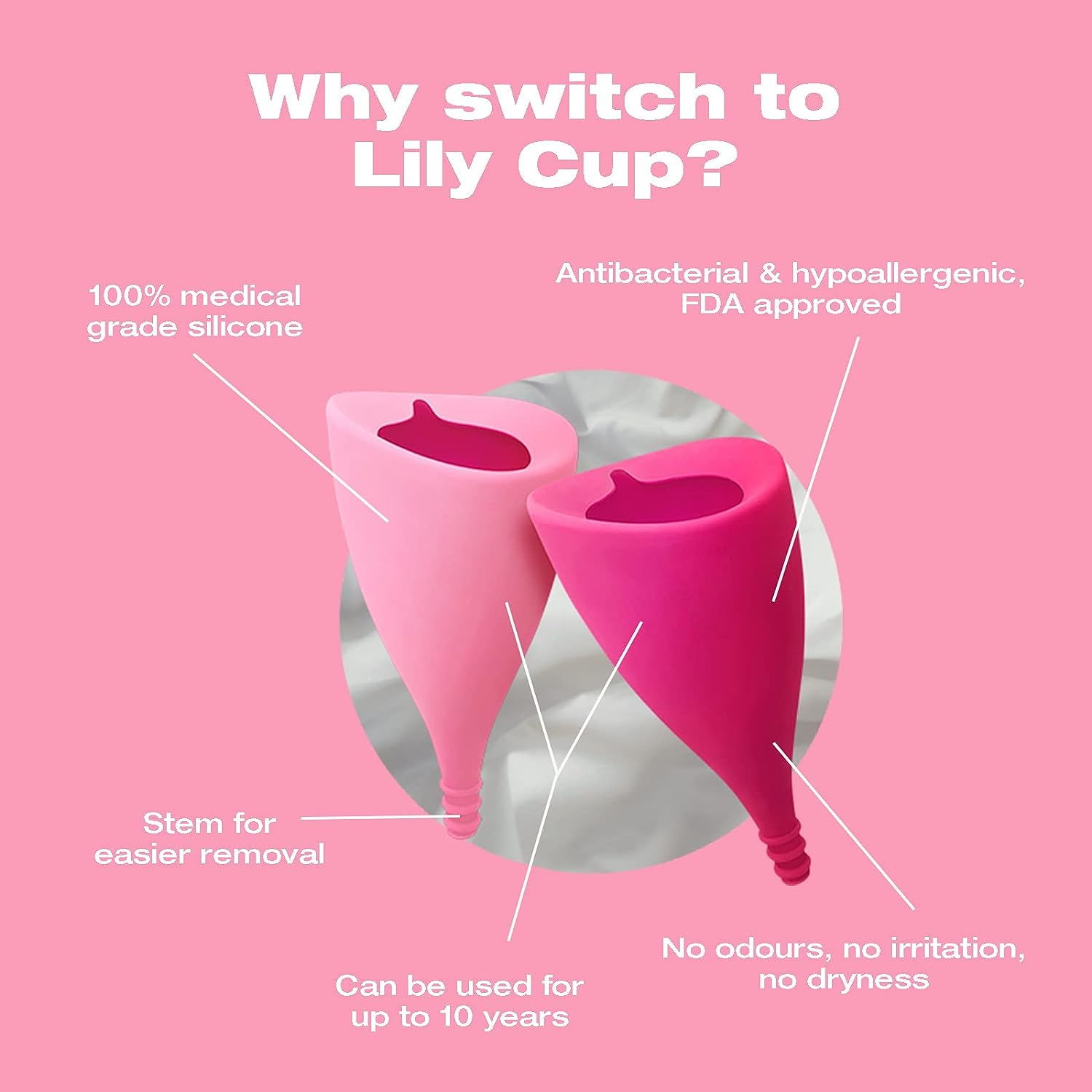 Intimina Lily Cup - Thin Menstrual Cup, Period Cup, Disposable Menstrual Cups with up to 8 Hours Use (Size A) image number 4