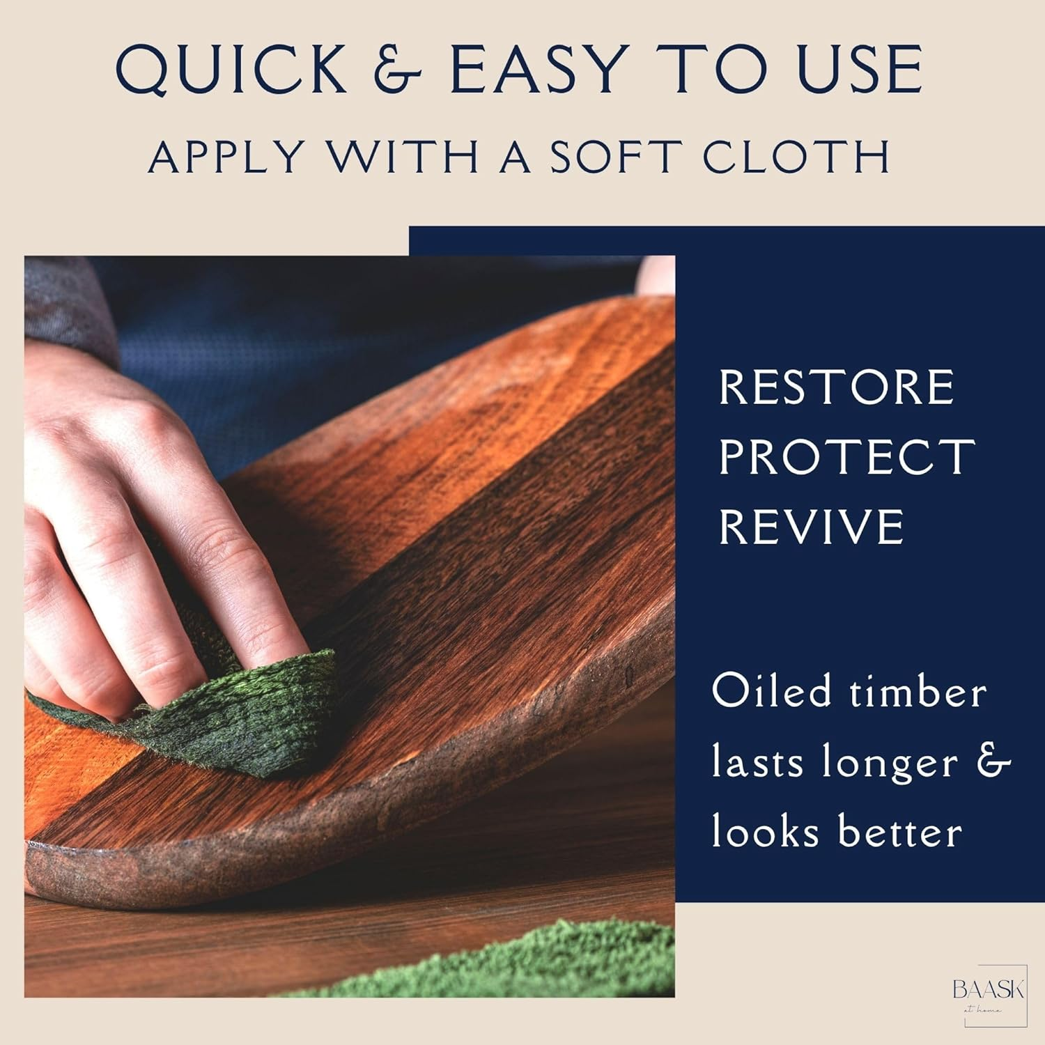 Chopping Board Oil 100Ml Food Grade Mineral Oil Made in Australia- Conditions & Protects Wooden Cutting Boards, Utensils and More by BAASK image number 3