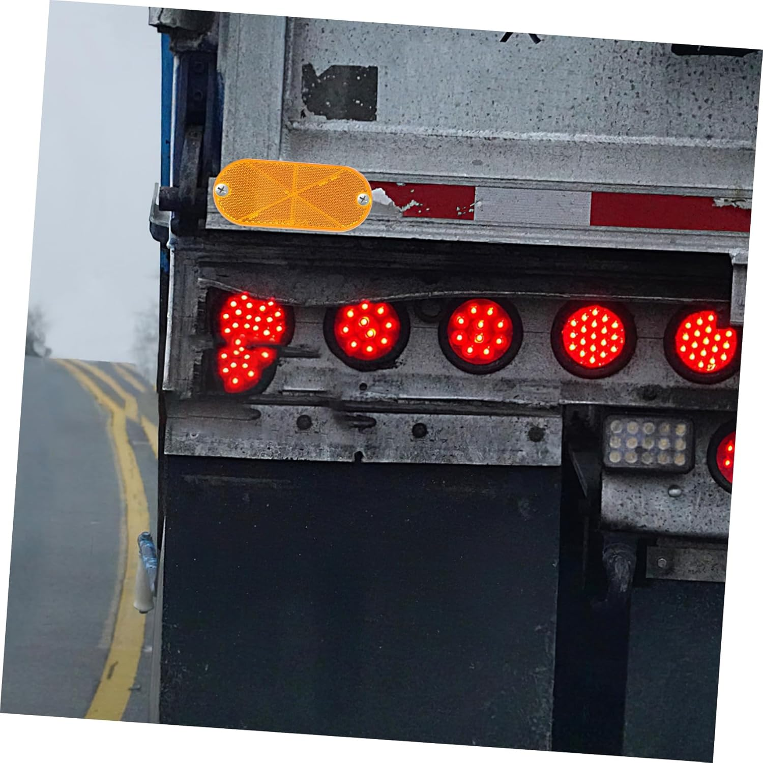 10Pcs Oval Amber Trailer Reflectors for Driveway Fence and Mailbox Self-Adhesive High Visibility Reflective Stickers for Cars Bikes Boats Easy Installation image number 5