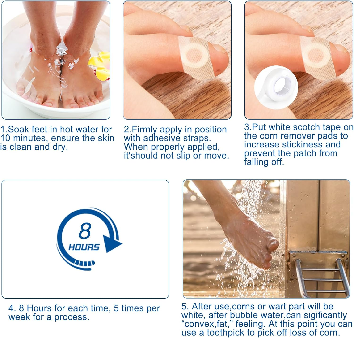 24 Count Corn Removal Pads for Feet and Toe, Corn Feet Remover for Feet Extra Strength, Callous Remover image number 4